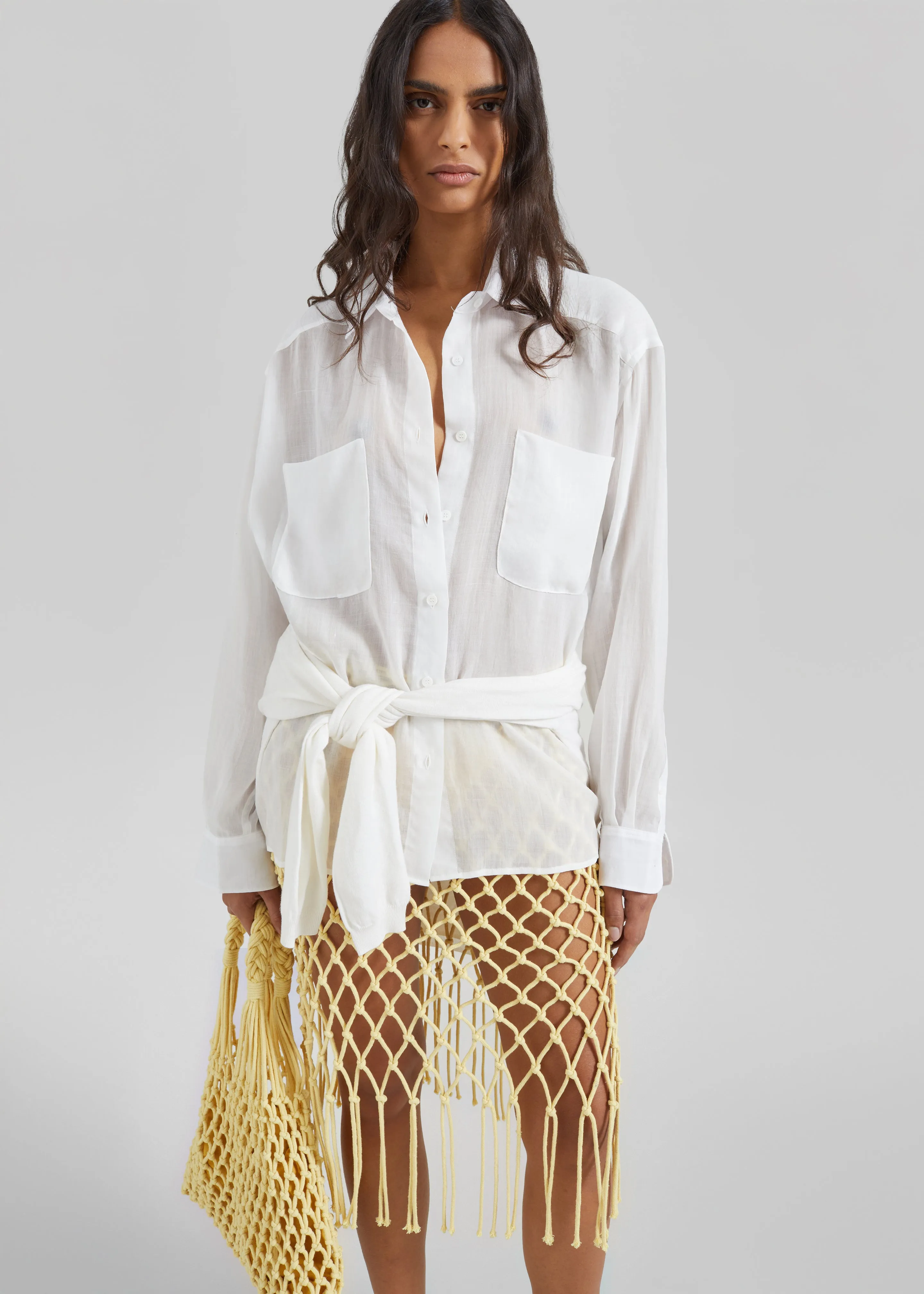 Trevas Sheer Shirt - White sold by Frankie Shop