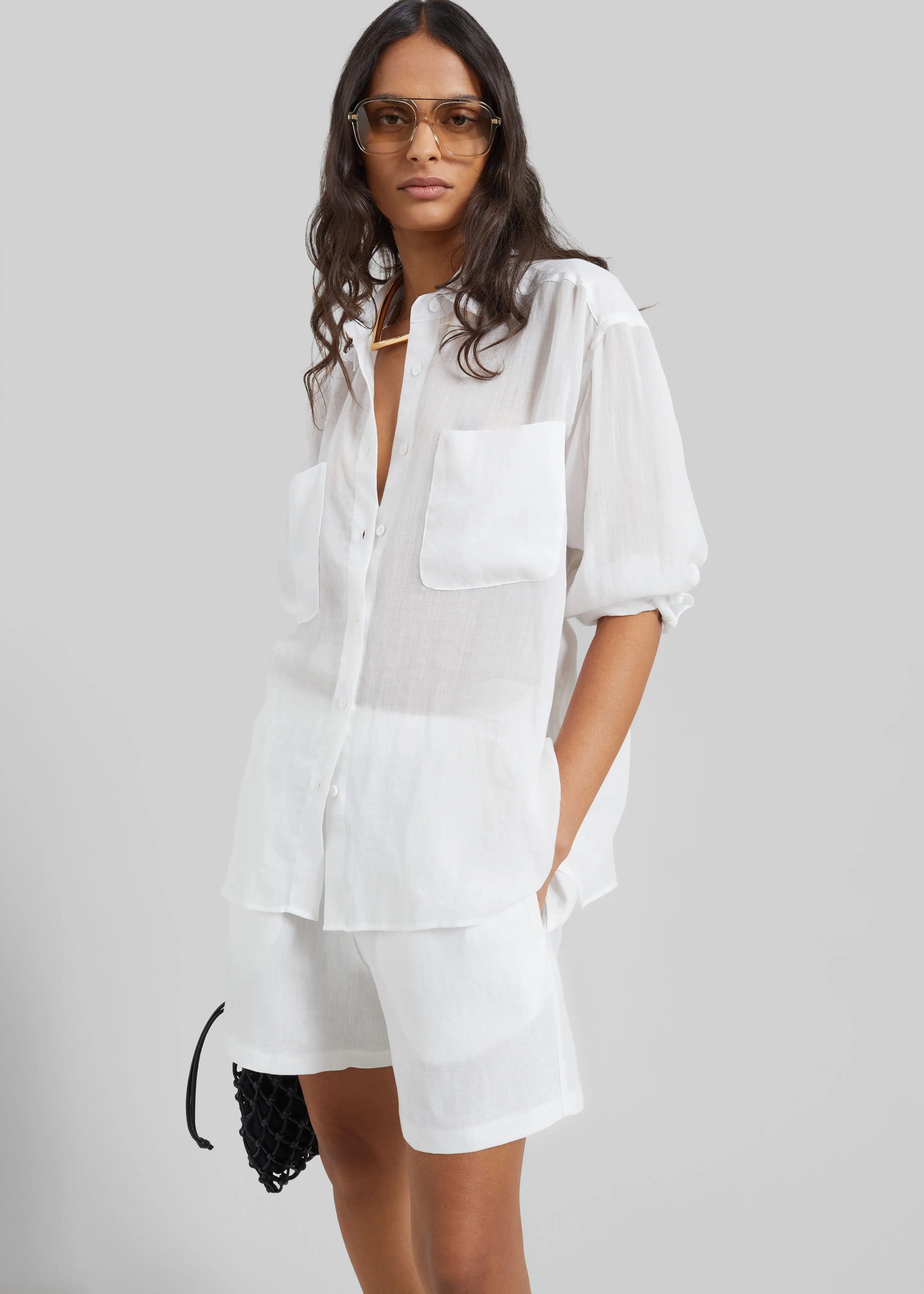 Trevas Sheer Shirt - White sold by Frankie Shop product image thumbnail 3