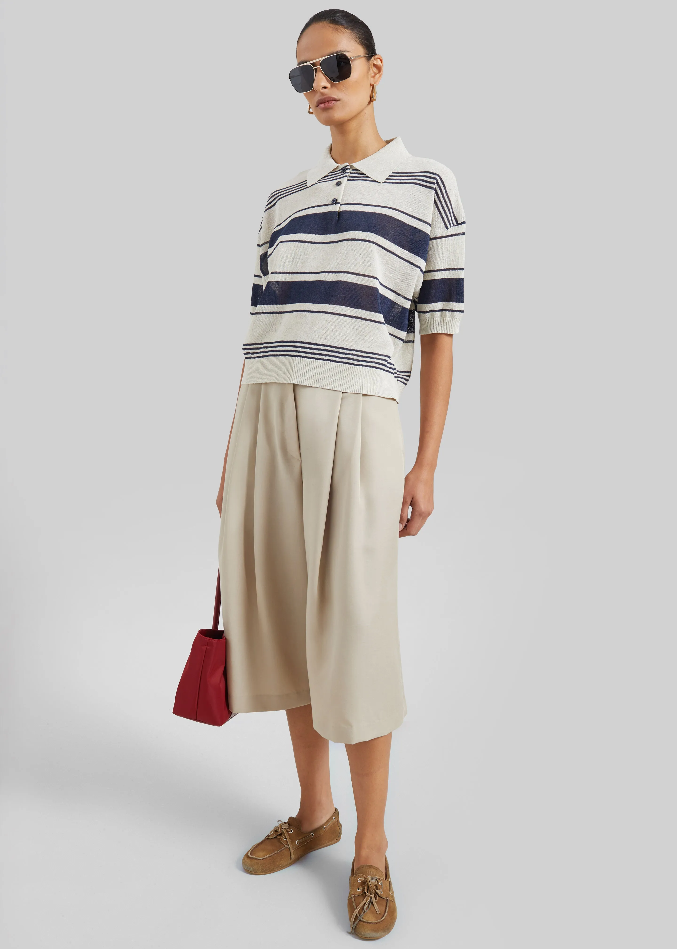 Vorey Pleated Bermuda Shorts - Beige sold by Frankie Shop product image thumbnail 5