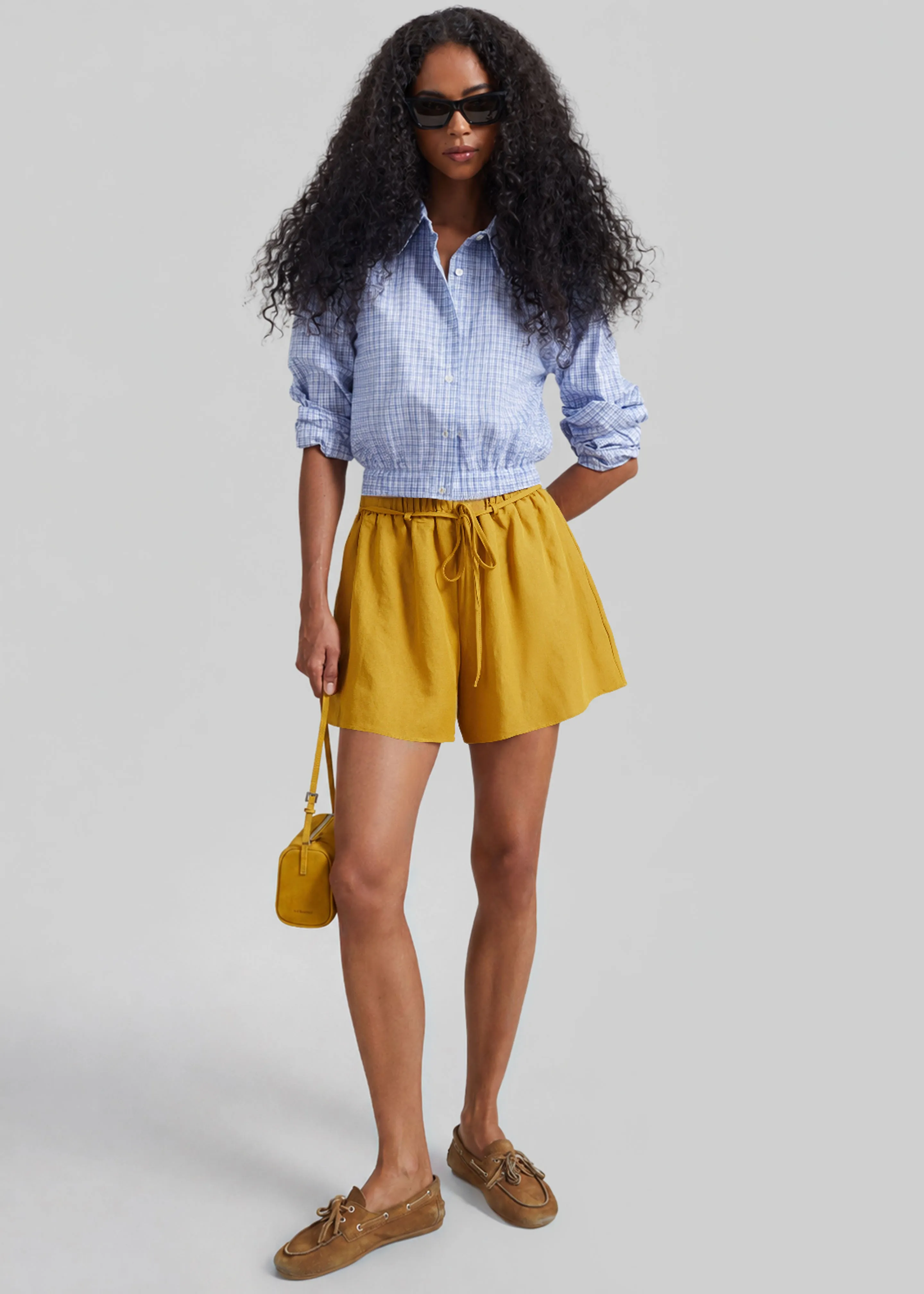 Lison Cropped Shirt - Blue Plaid sold by Frankie Shop product image thumbnail 3