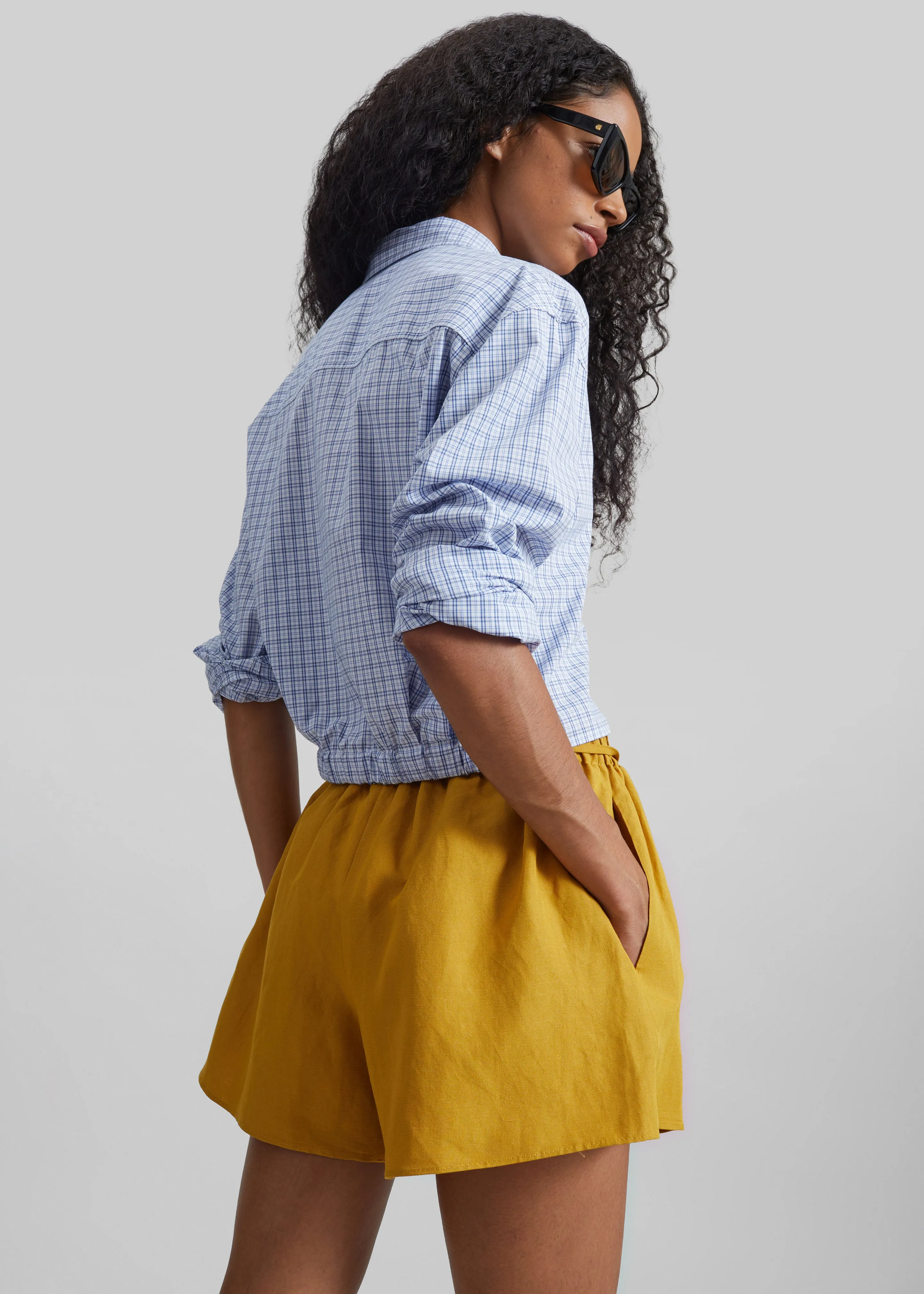 Lison Cropped Shirt - Blue Plaid sold by Frankie Shop product image thumbnail 5