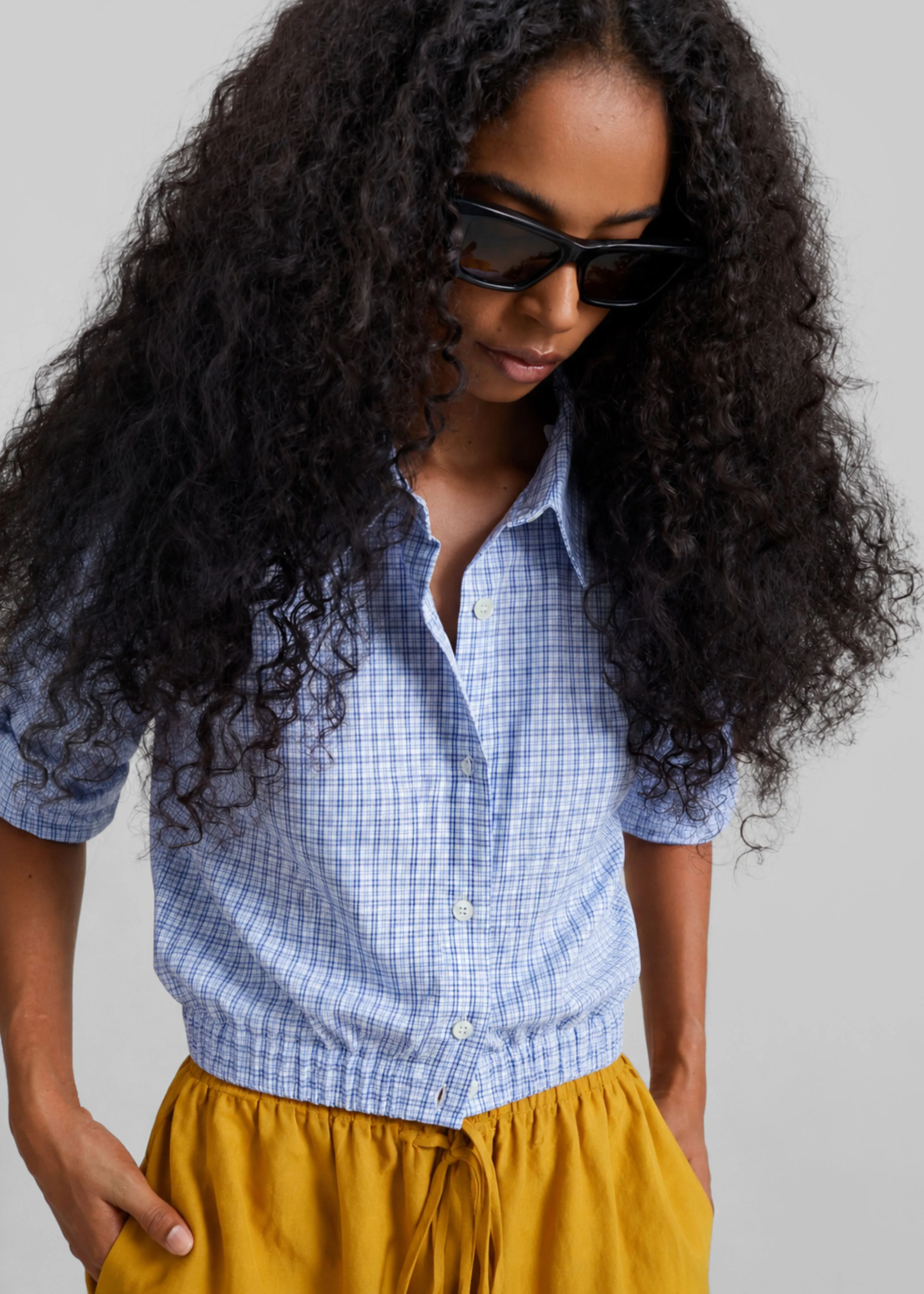 Lison Cropped Shirt - Blue Plaid sold by Frankie Shop product image thumbnail 2