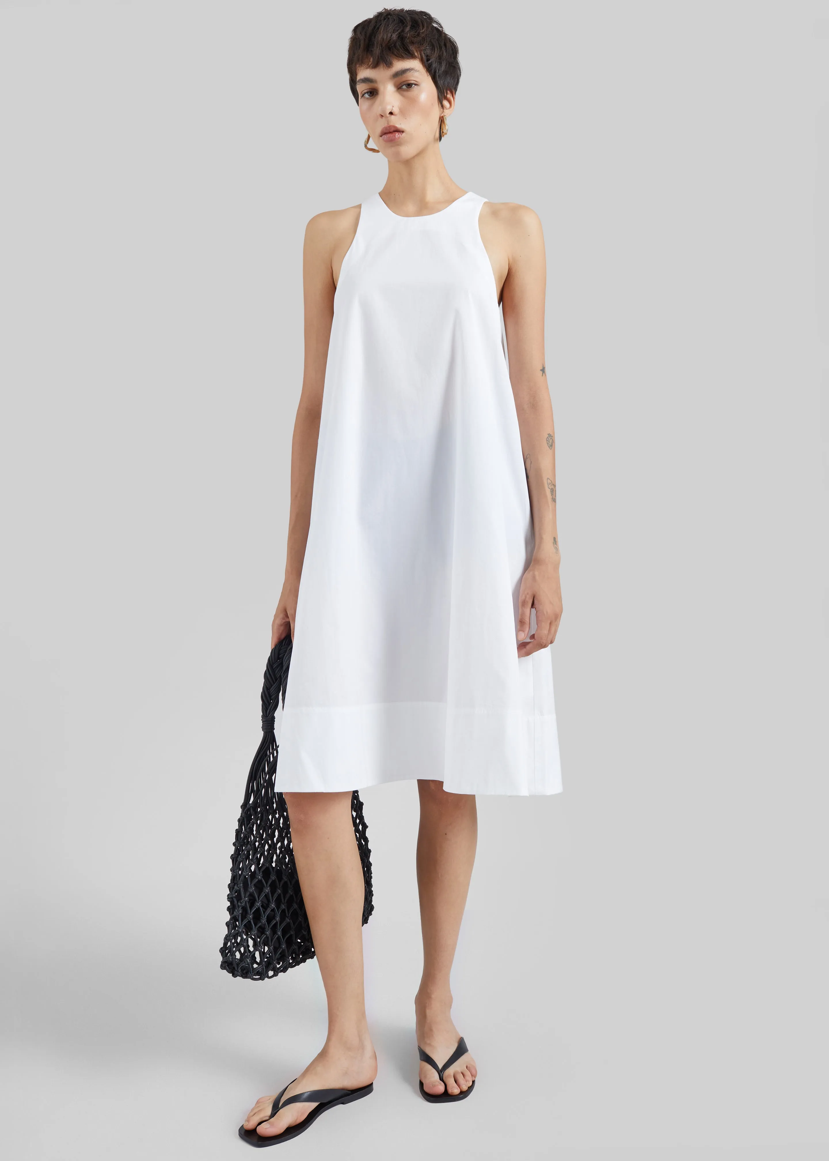 CO Crewneck A-line Dress - White sold by Frankie Shop