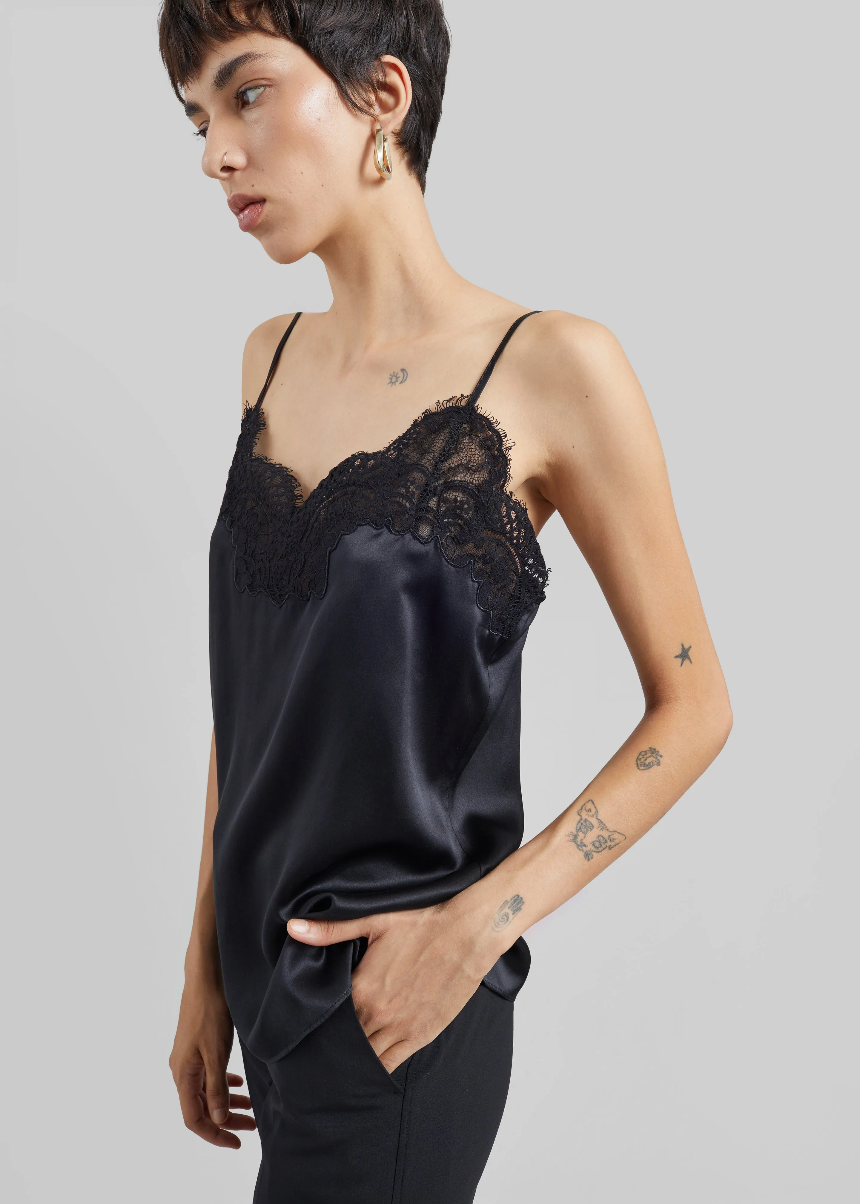 CO Lace Silk Camisole - Black sold by Frankie Shop
