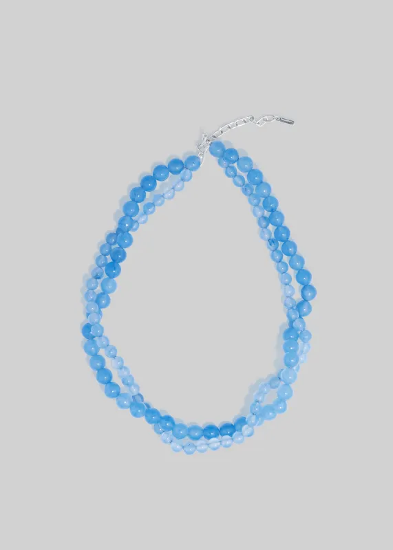 Completedworks Floe Lace Agate Bead Necklace - Blue made by Completed Works