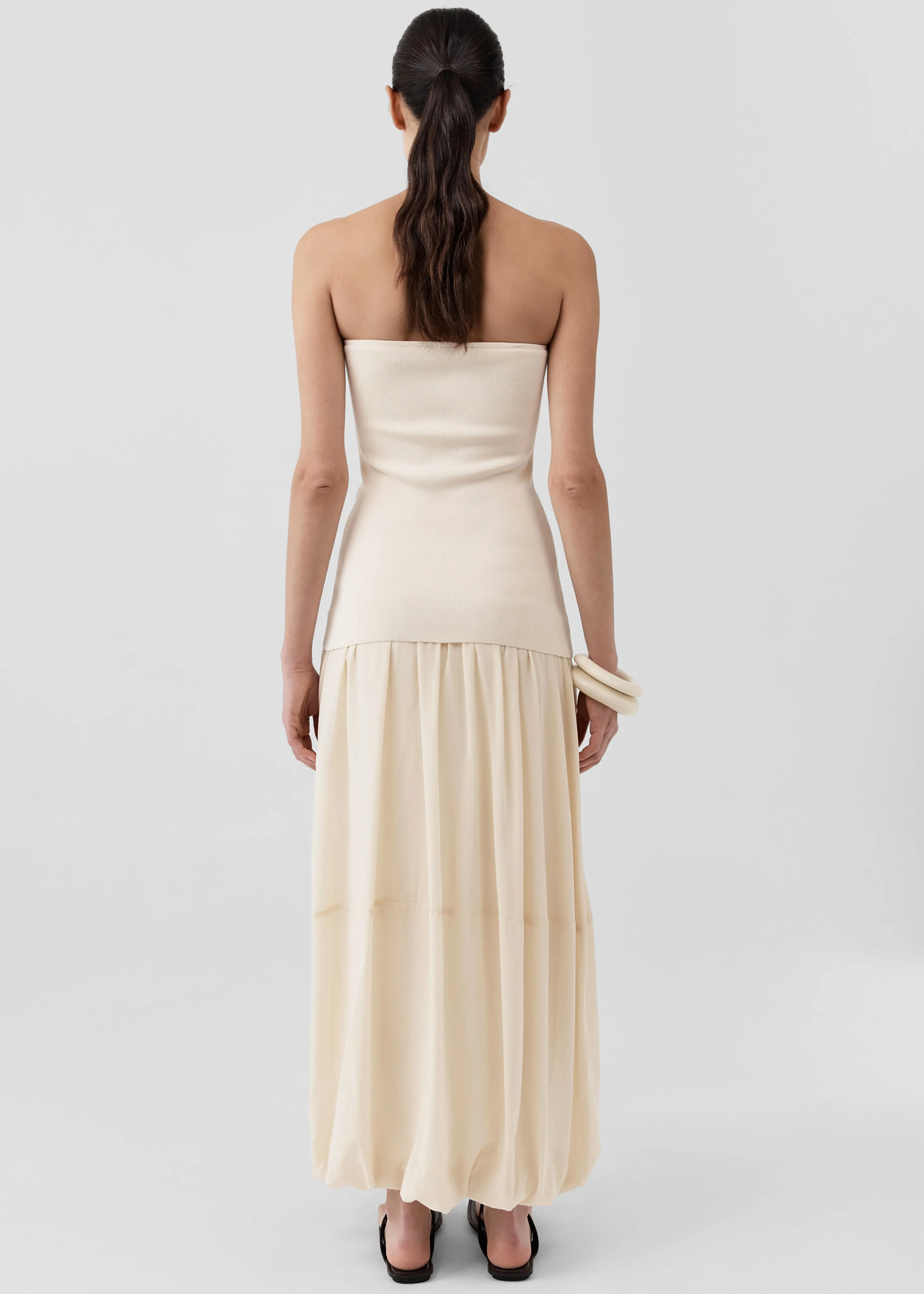 St. Agni Strapless Balloon Hem Dress - Porcelain sold by Frankie Shop product image thumbnail 5