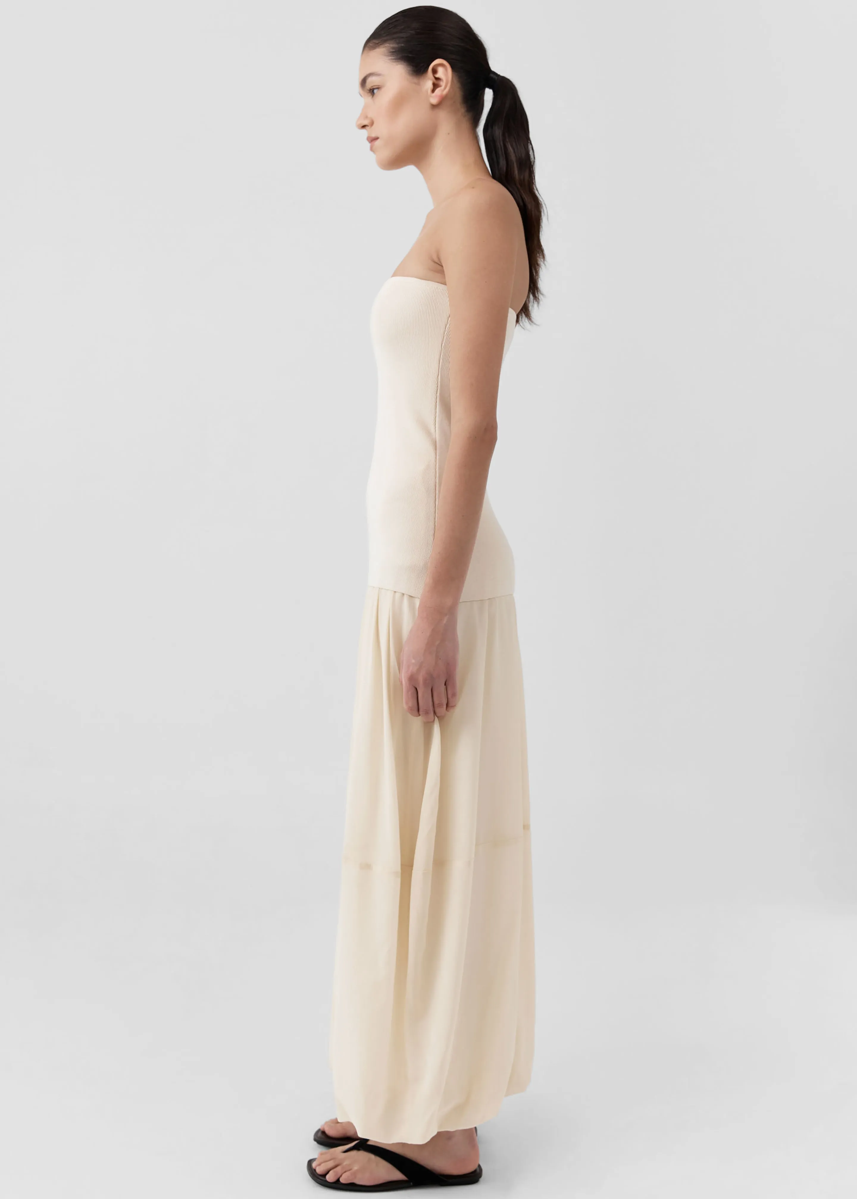 St. Agni Strapless Balloon Hem Dress - Porcelain sold by Frankie Shop product image thumbnail 4