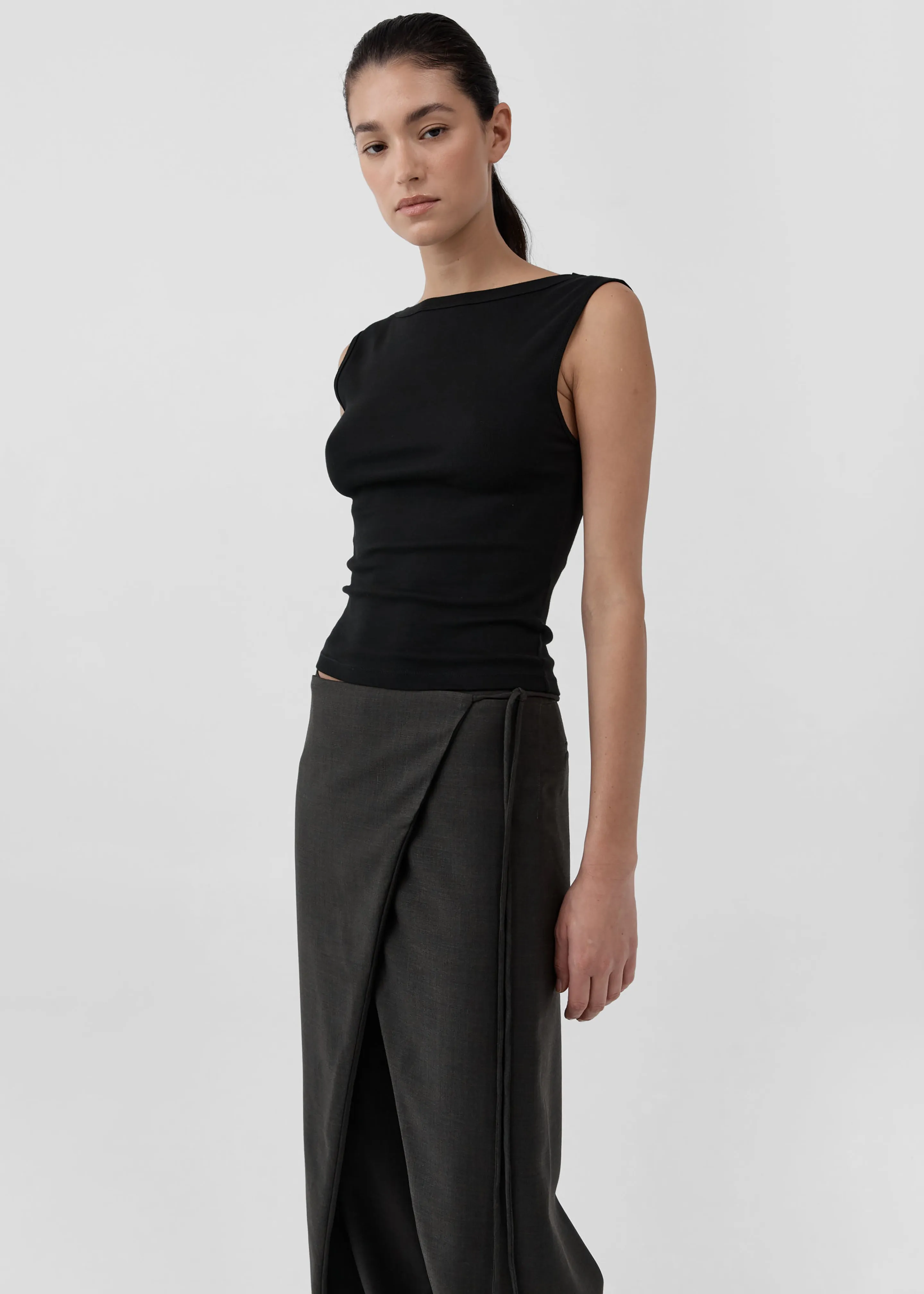 St. Agni Organic Cotton Ballerina Top - Jet Black sold by Frankie Shop product image thumbnail 5