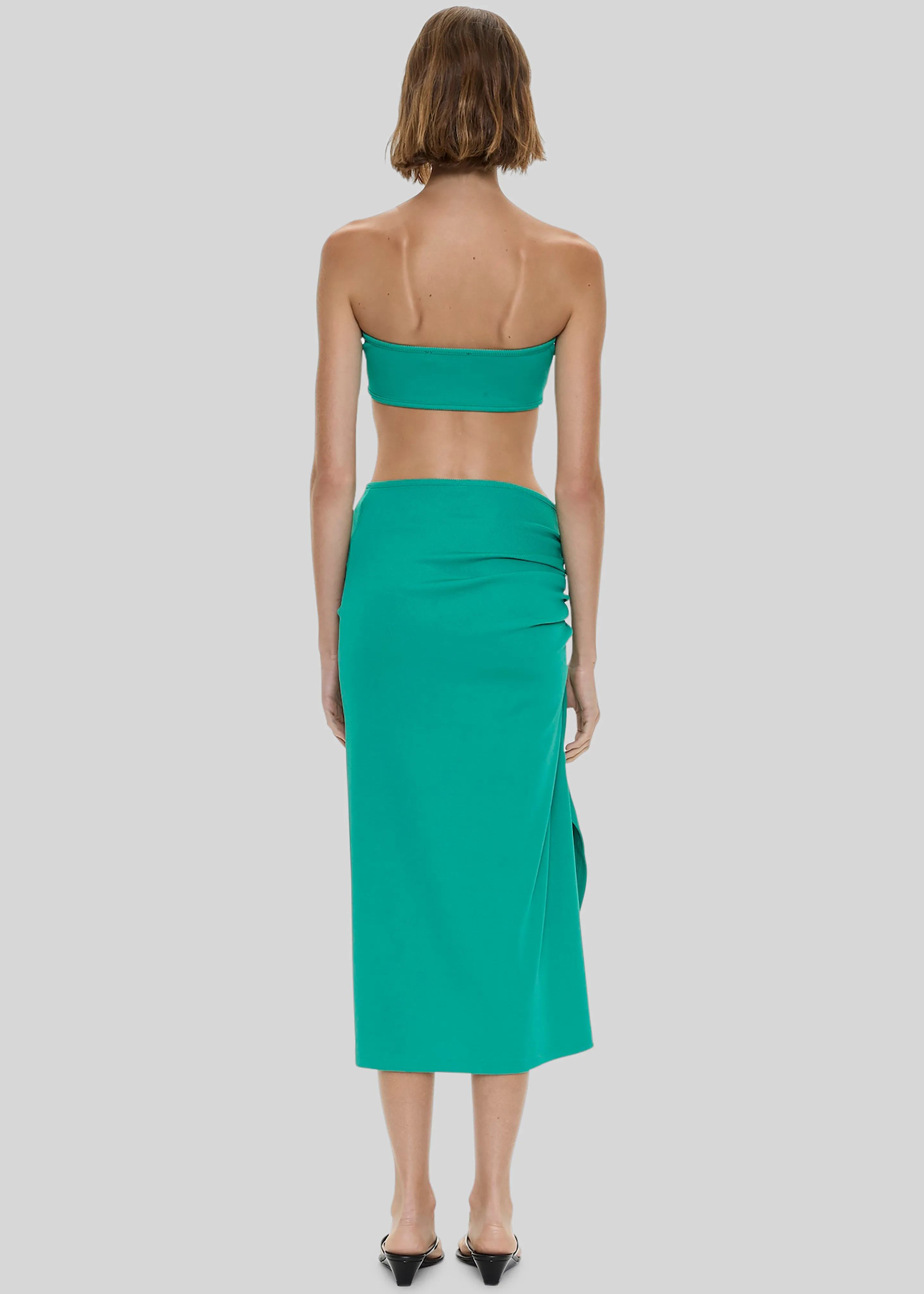 Christopher Esber Droplet Crystal Pendant Ruched Bandeau - Malachite sold by Frankie Shop product image thumbnail 4