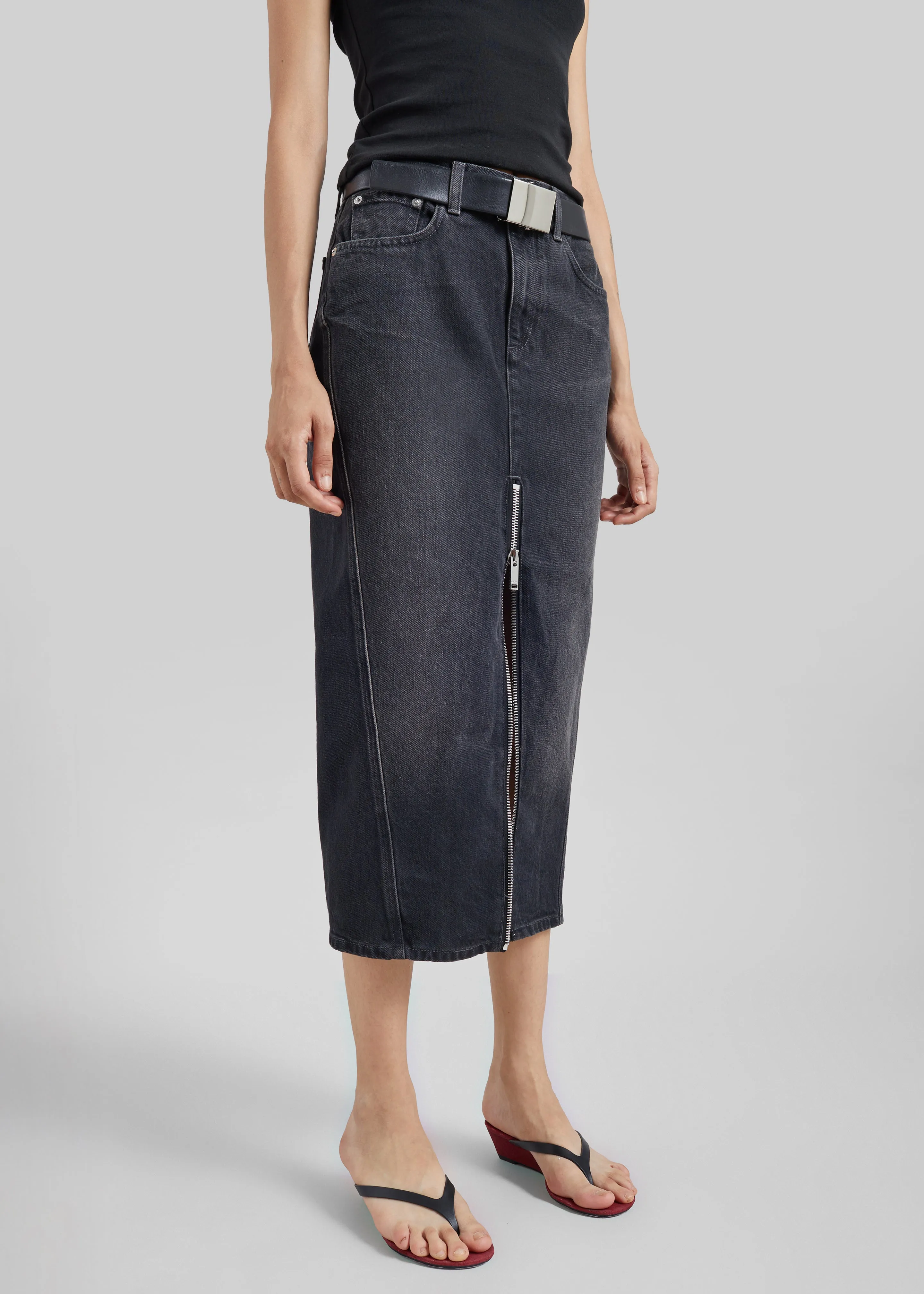 Haikure Mira Denim Skirt - Vintage Black sold by Frankie Shop product image thumbnail 5