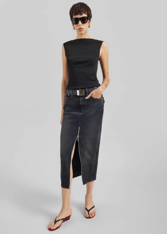 Haikure Mira Denim Skirt - Vintage Black made by Haikure