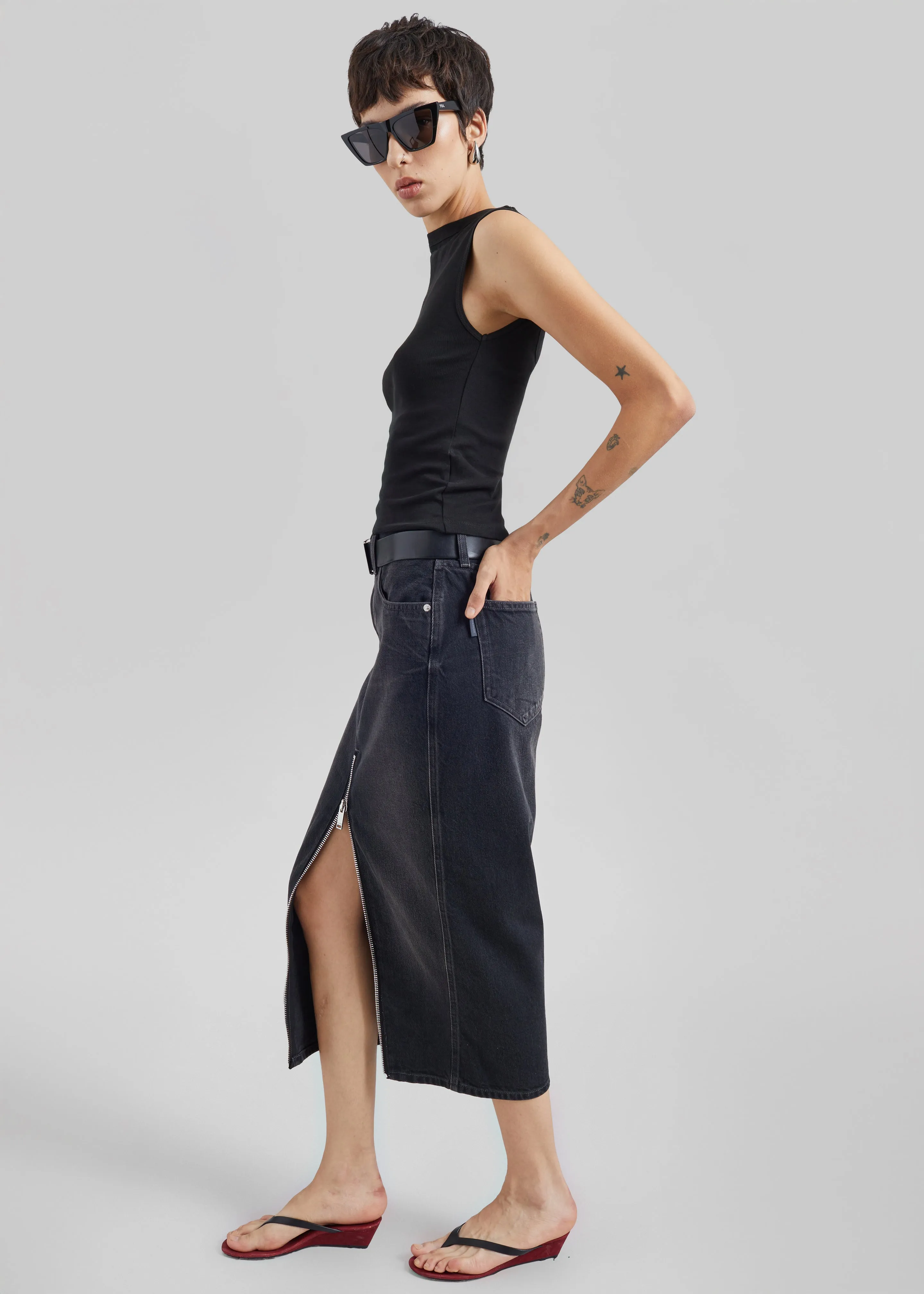 Haikure Mira Denim Skirt - Vintage Black sold by Frankie Shop product image thumbnail 3