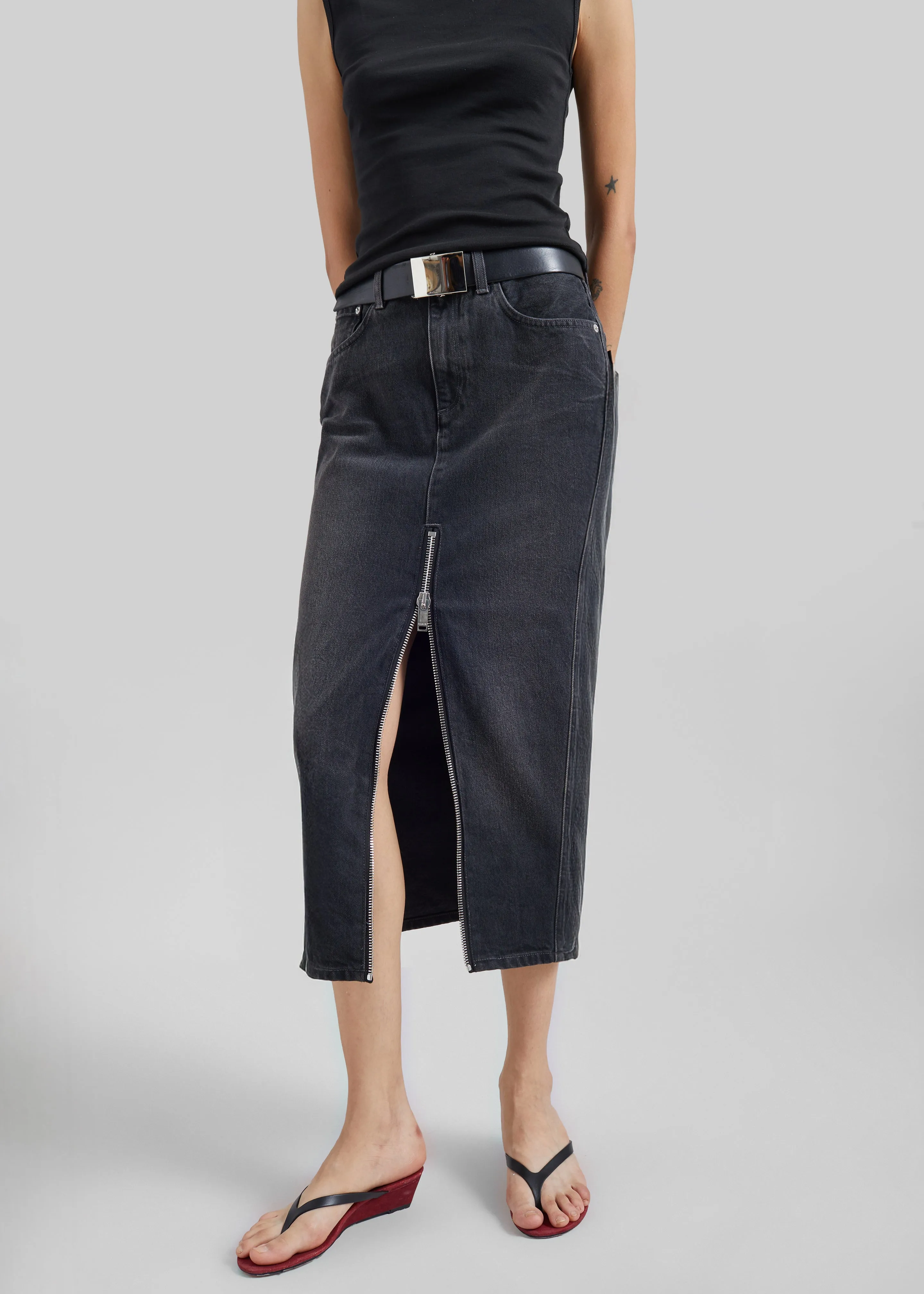 Haikure Mira Denim Skirt - Vintage Black sold by Frankie Shop product image thumbnail 2