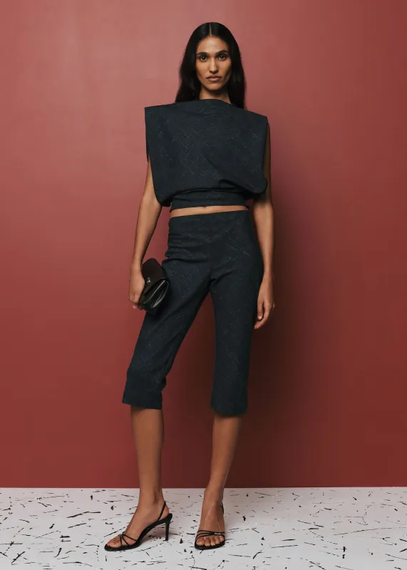 Christopher Esber Banyan Bias Top - Tropical Charcoal Marle made by Christopher Esber