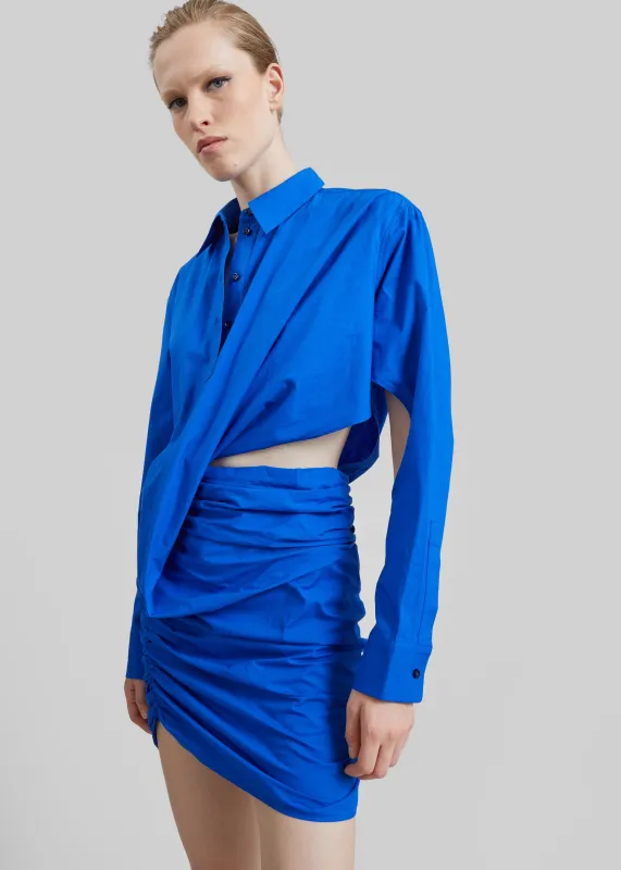 Christopher Esber Aiba Draped Shirt Dress - Ultra Blue made by Christopher Esber