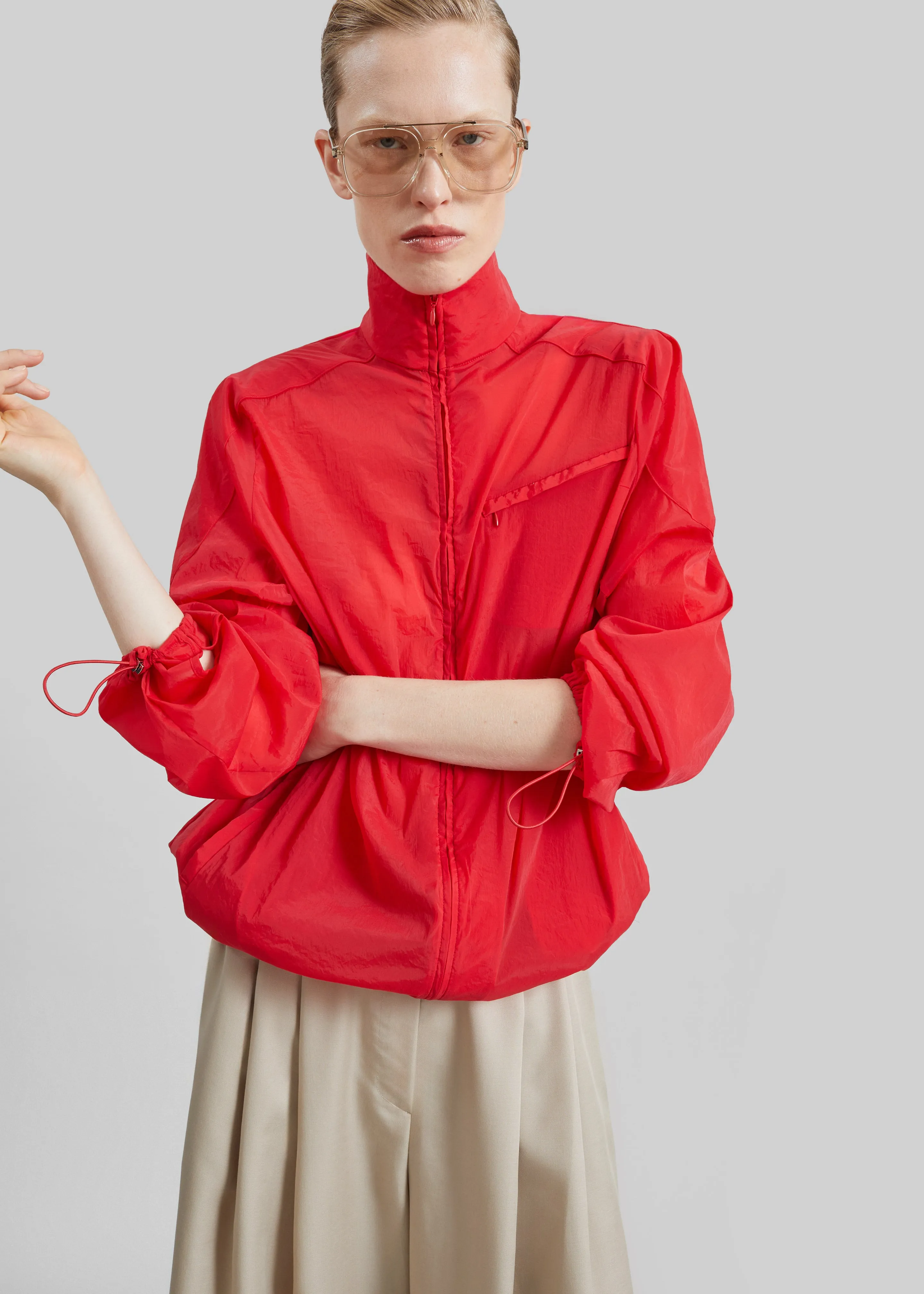 Christopher Esber Dannie Lucent Mottled Sheer Bomber - Flame sold by Frankie Shop product image thumbnail 2