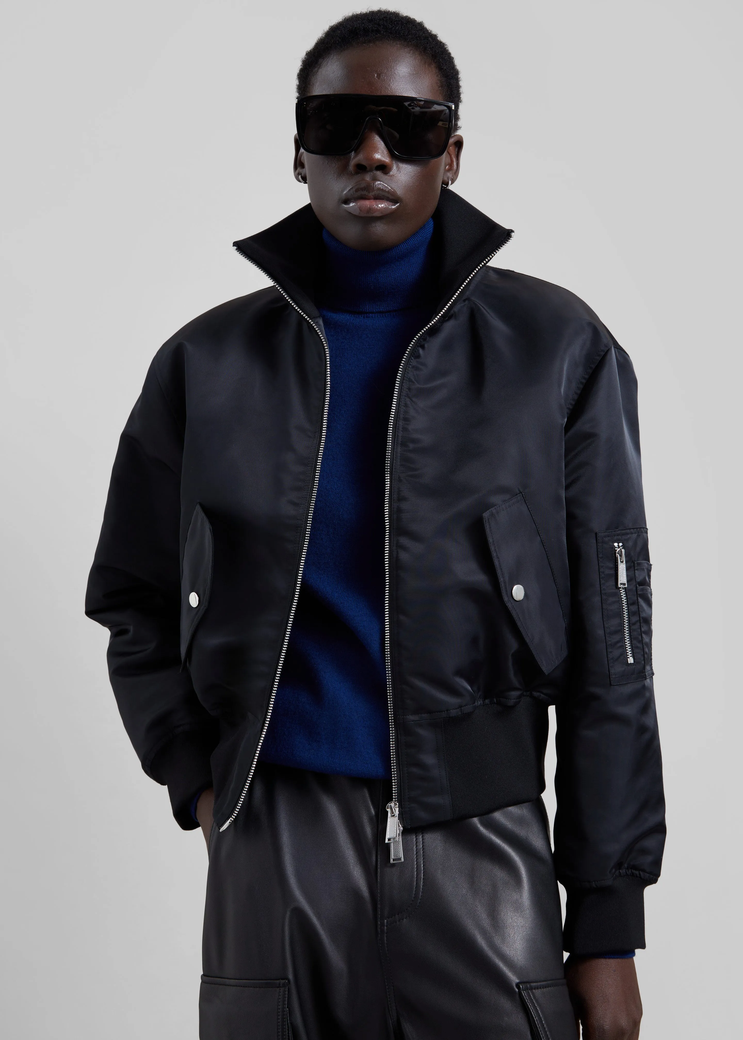 Storm Cropped Bomber Jacket - Black sold by Frankie Shop product image thumbnail 4