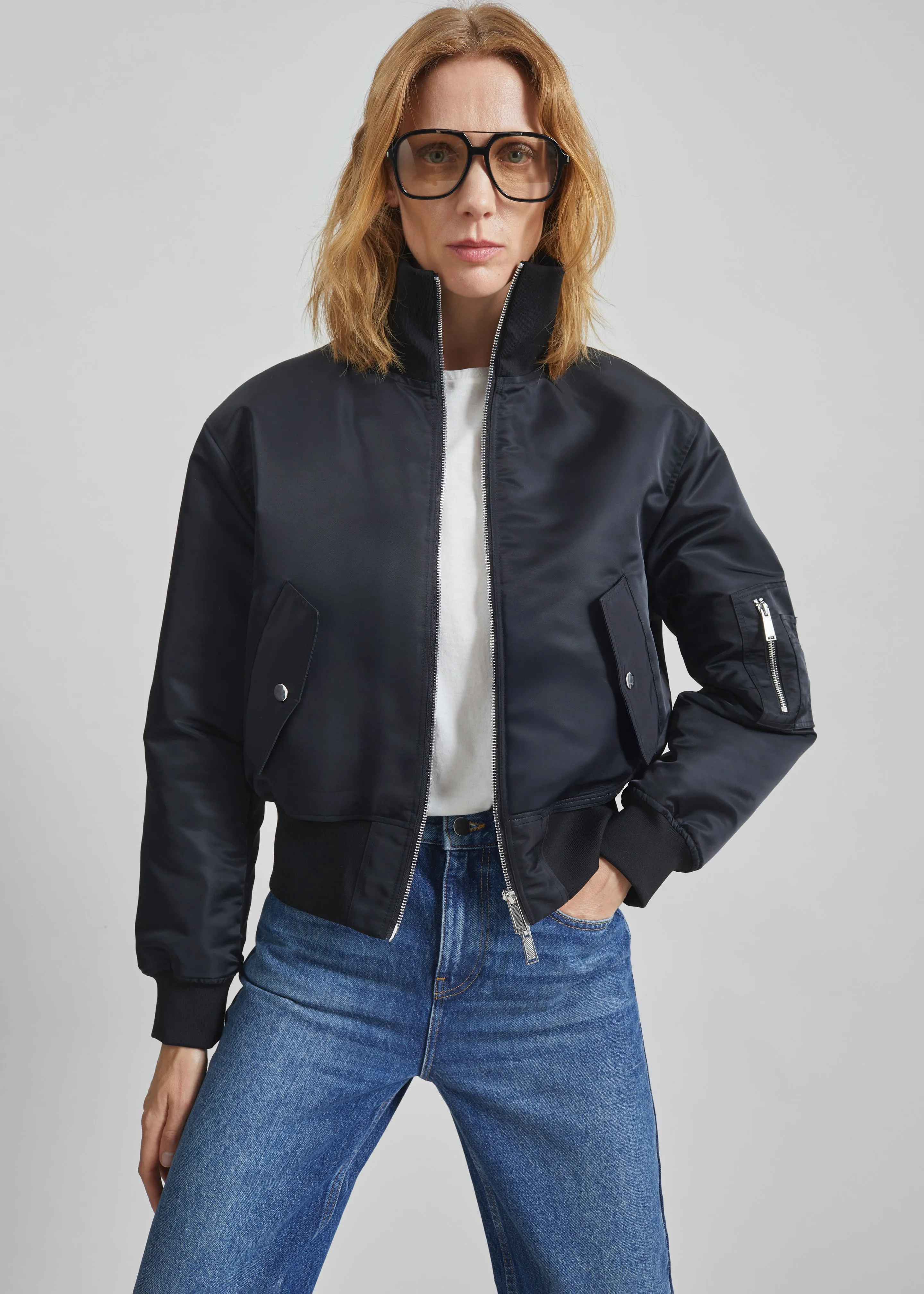 Storm Cropped Bomber Jacket - Black sold by Frankie Shop product image thumbnail 3
