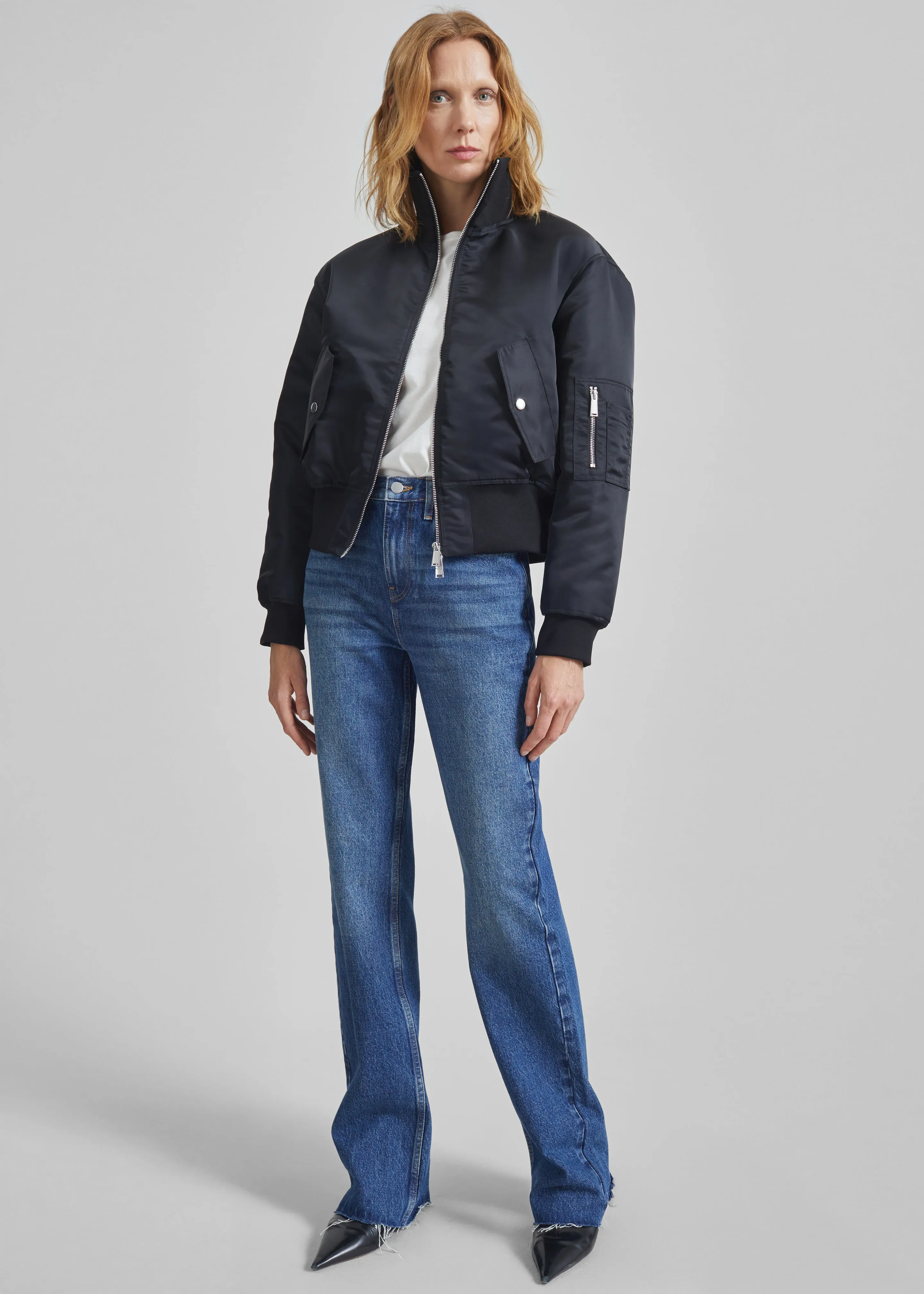 Storm Cropped Bomber Jacket - Black sold by Frankie Shop