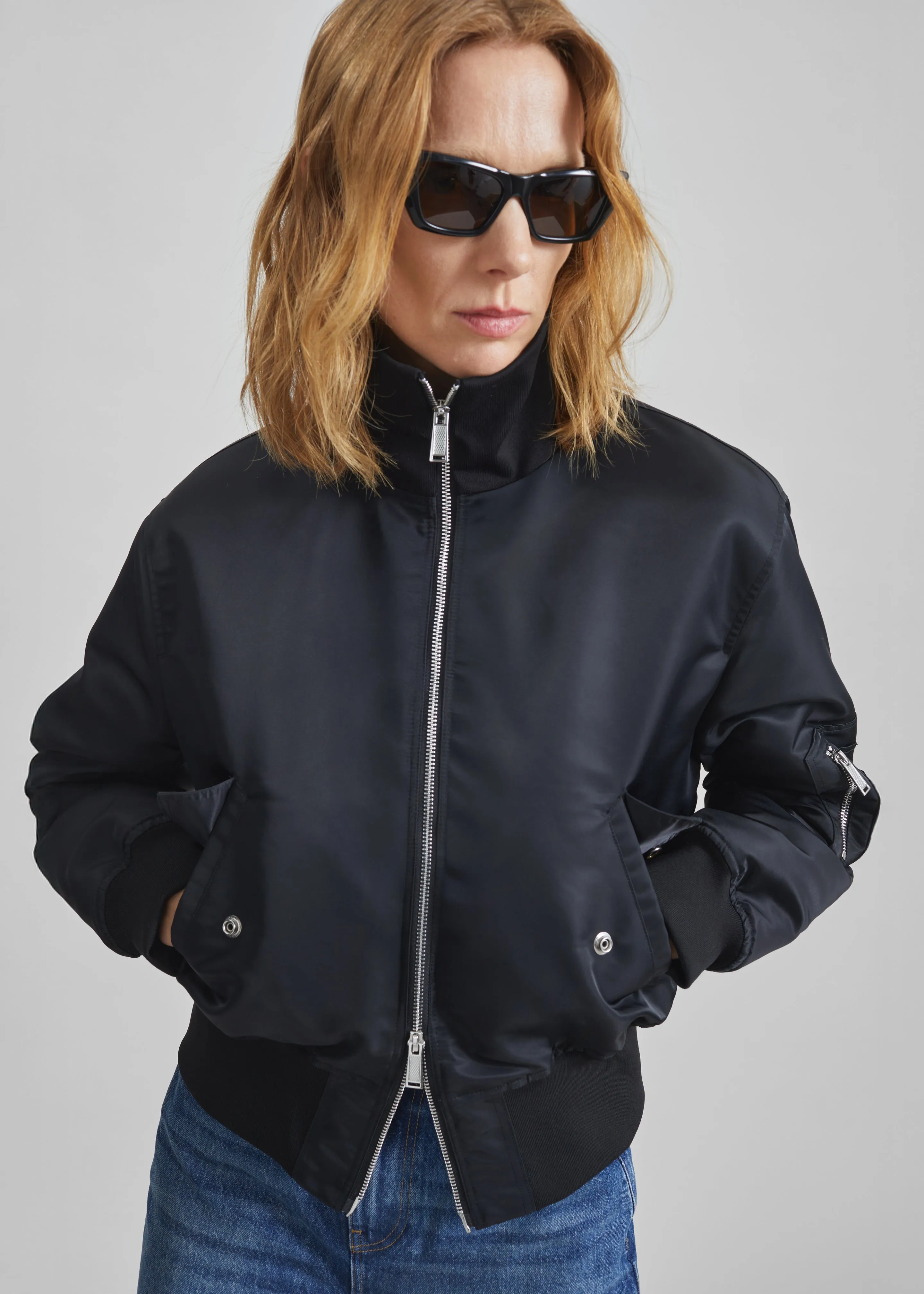 Storm Cropped Bomber Jacket - Black sold by Frankie Shop product image thumbnail 5
