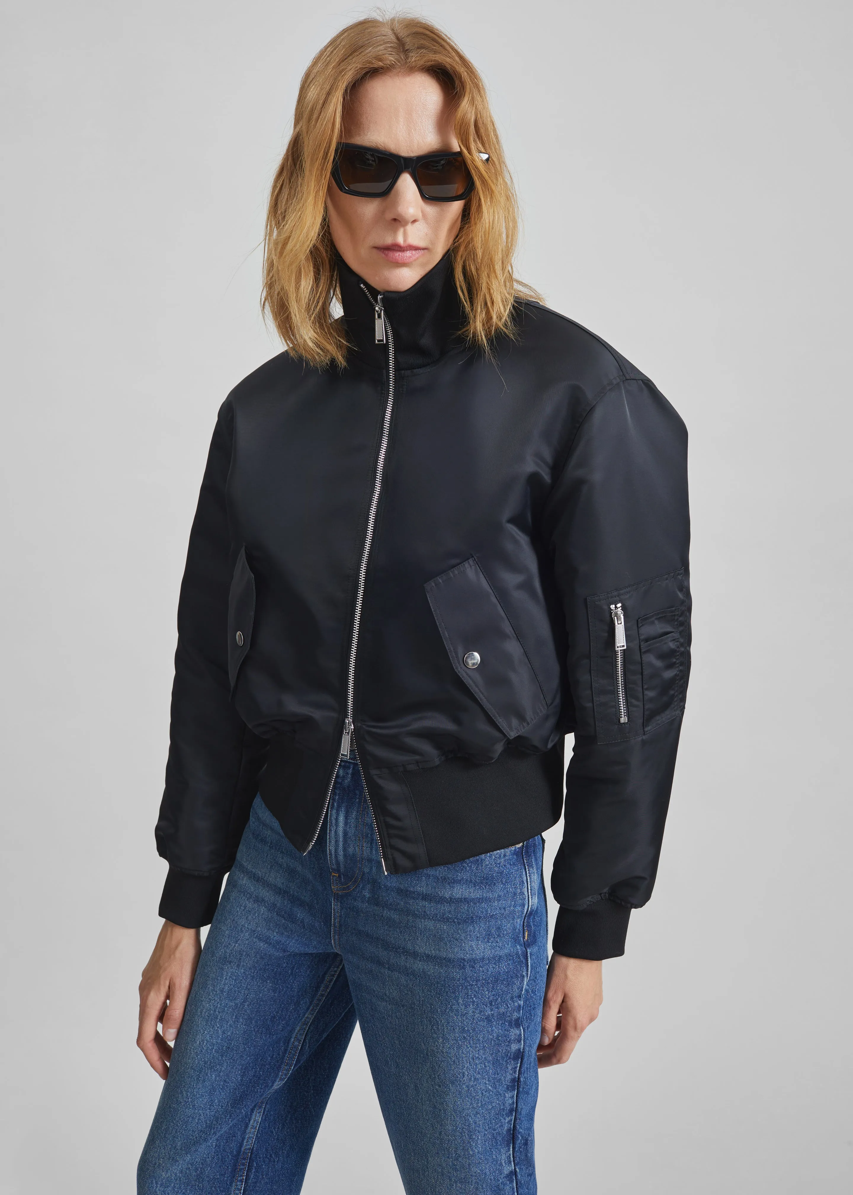 Storm Cropped Bomber Jacket - Black sold by Frankie Shop product image thumbnail 2