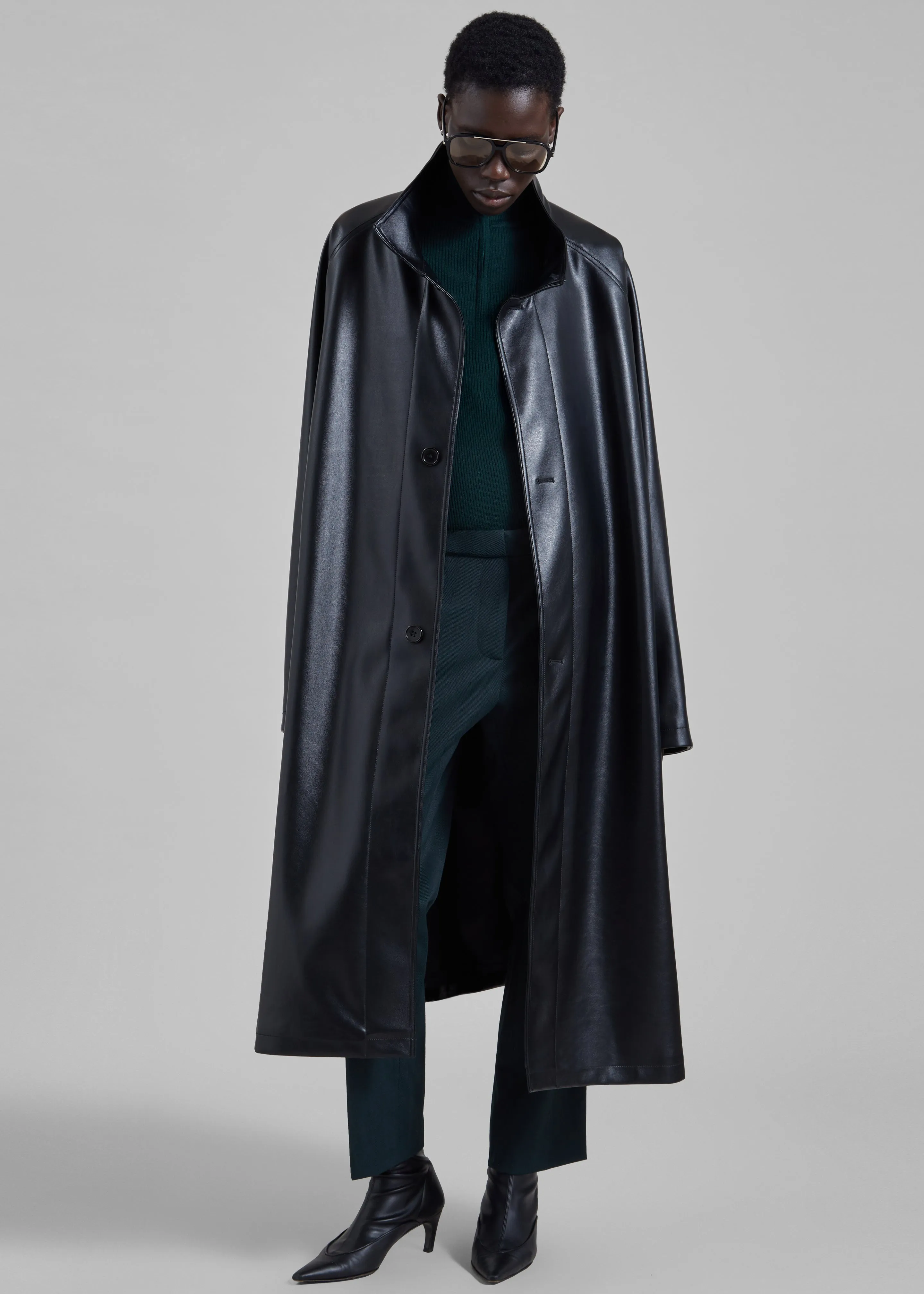 Calen Faux Leather Trench Coat - Black sold by Frankie Shop product image thumbnail 2