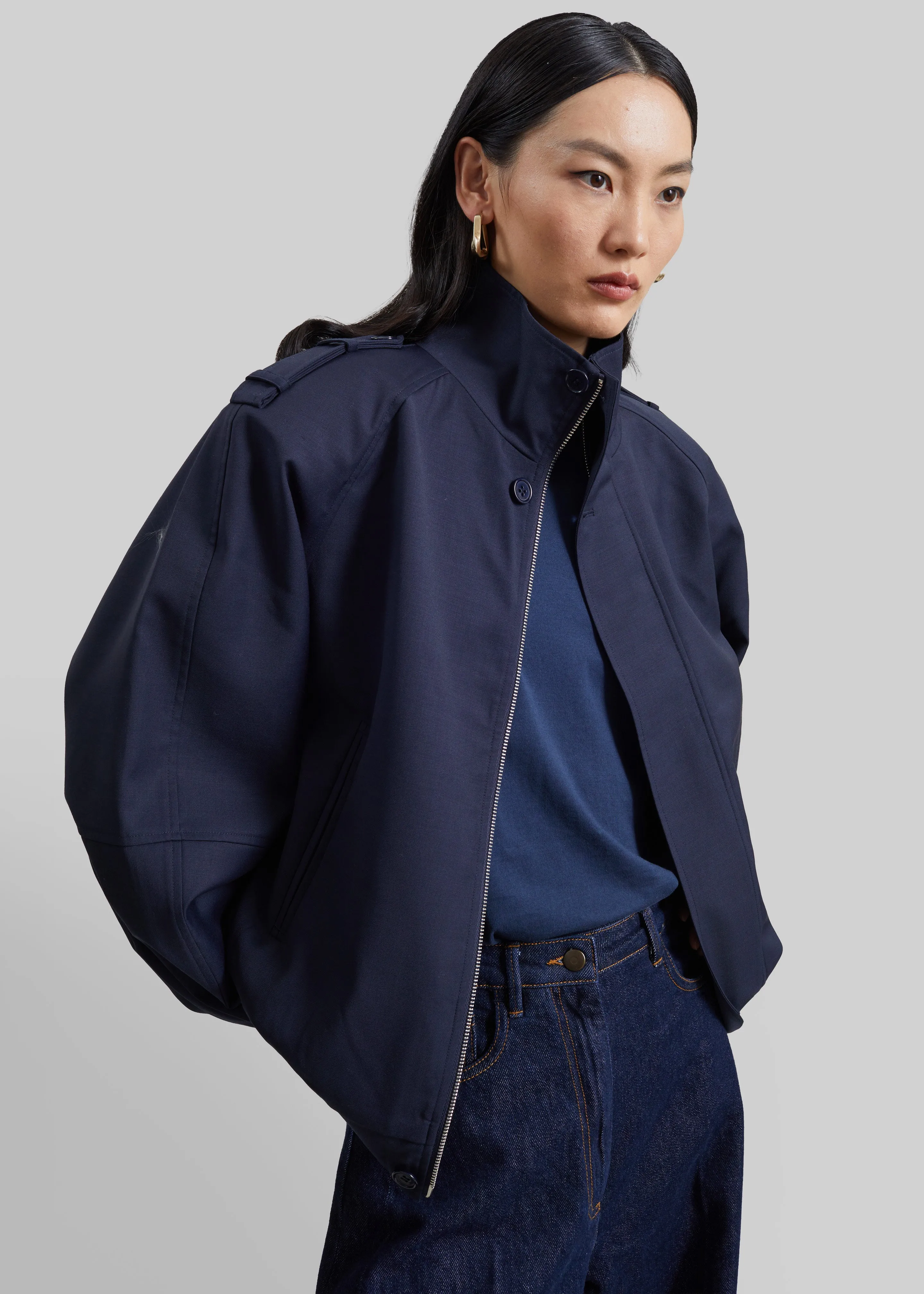 Kelly Padded Blouson - Navy sold by Frankie Shop