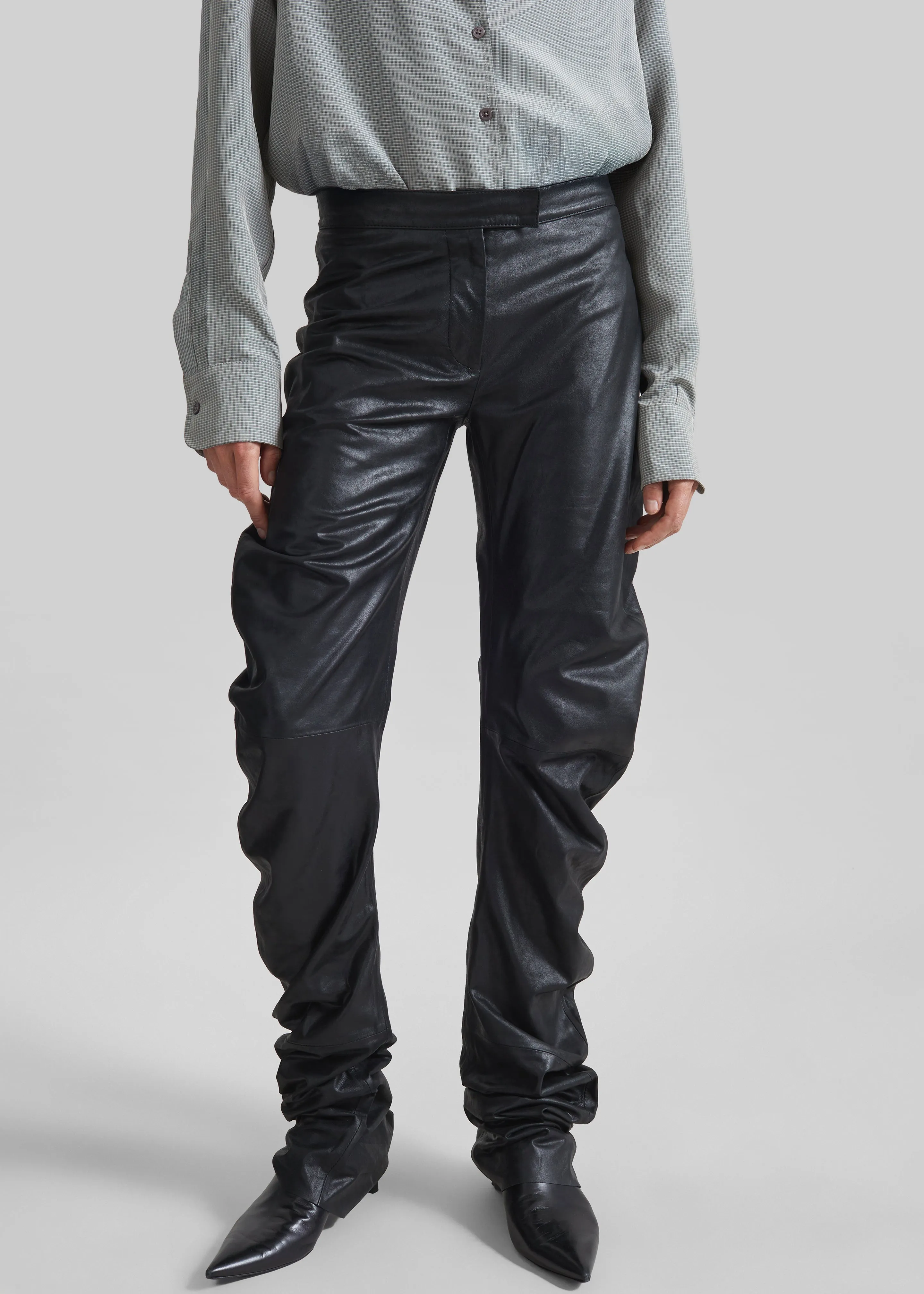 Jessa Leather Ruched Pants - Black sold by Frankie Shop product image thumbnail 3