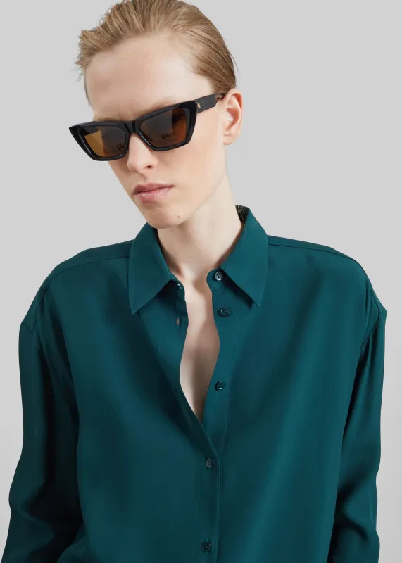 Bina Padded Shirt - Bottle Green made by Frankie Shop