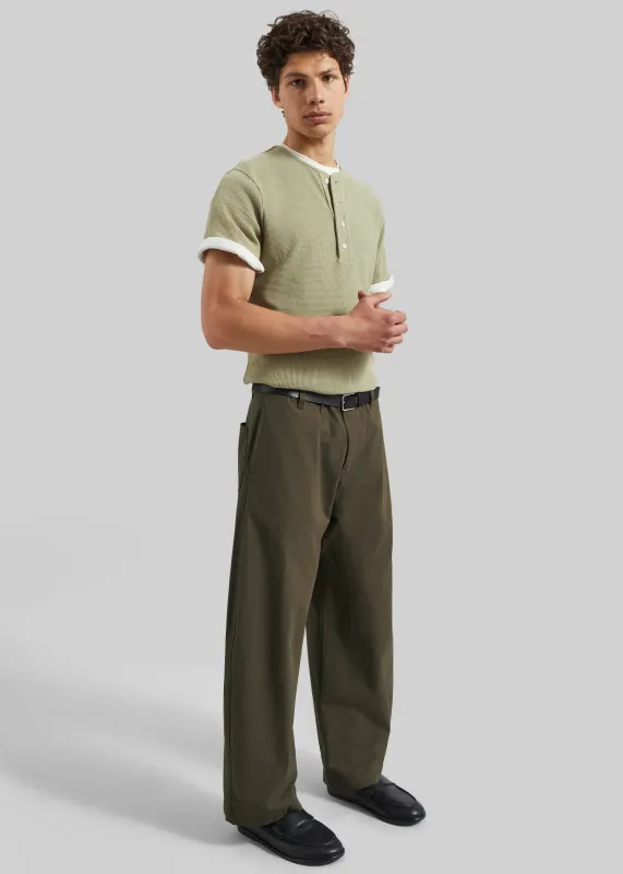 Velet Barrel Leg Pants - Olive Brown made by Frankie Shop