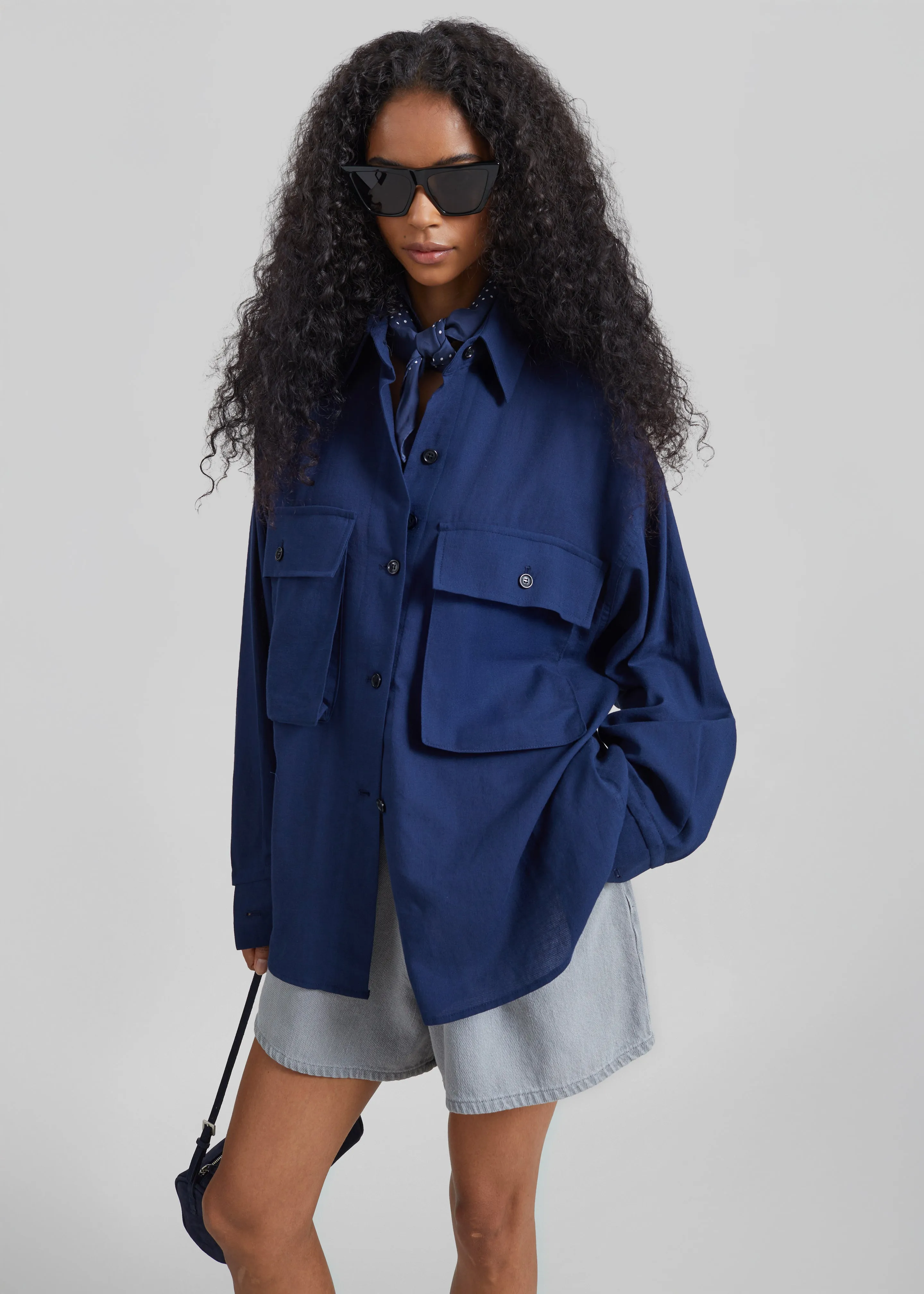 Vito Utility Shirt - Navy sold by Frankie Shop product image thumbnail 5