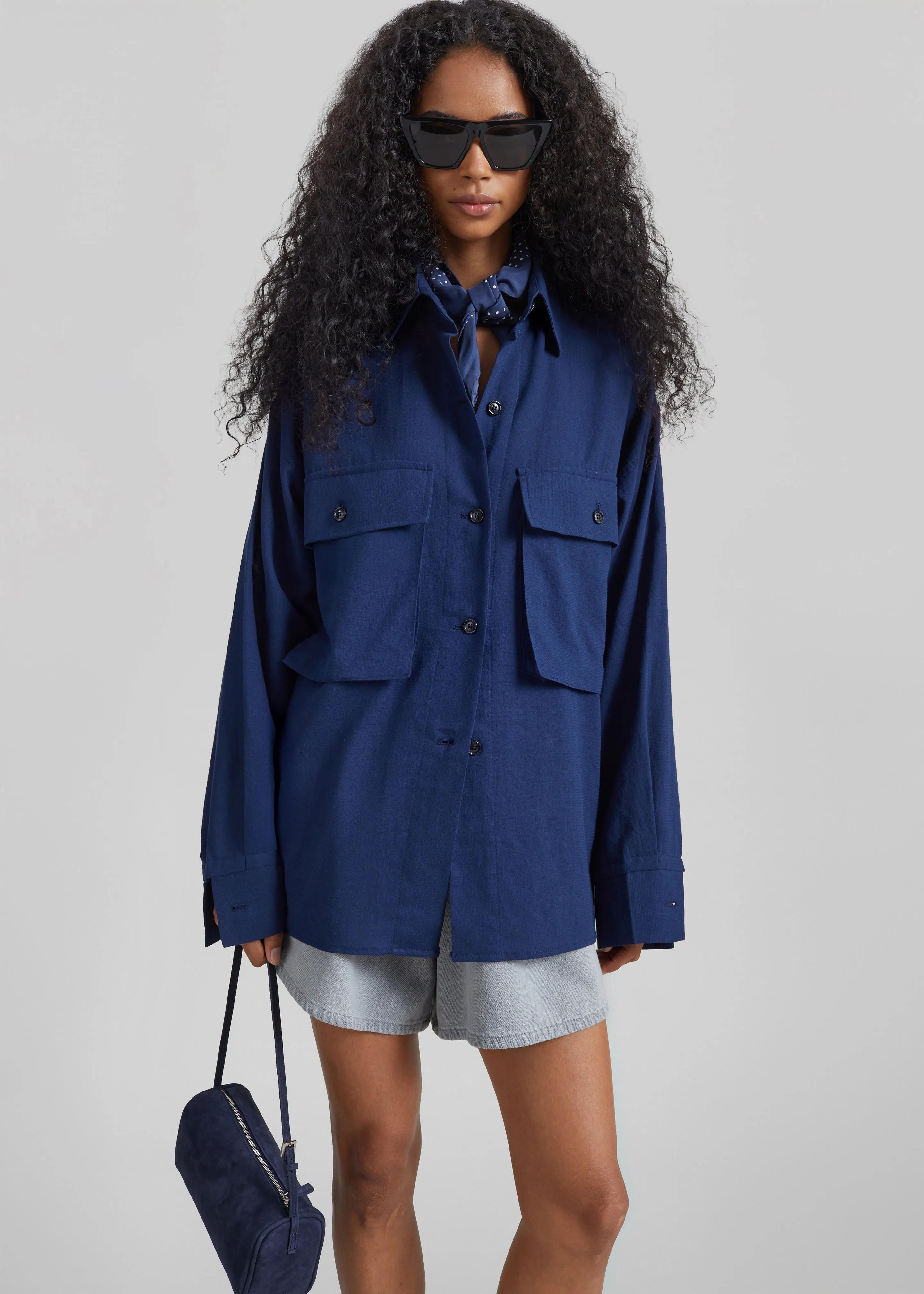 Vito Utility Shirt - Navy sold by Frankie Shop