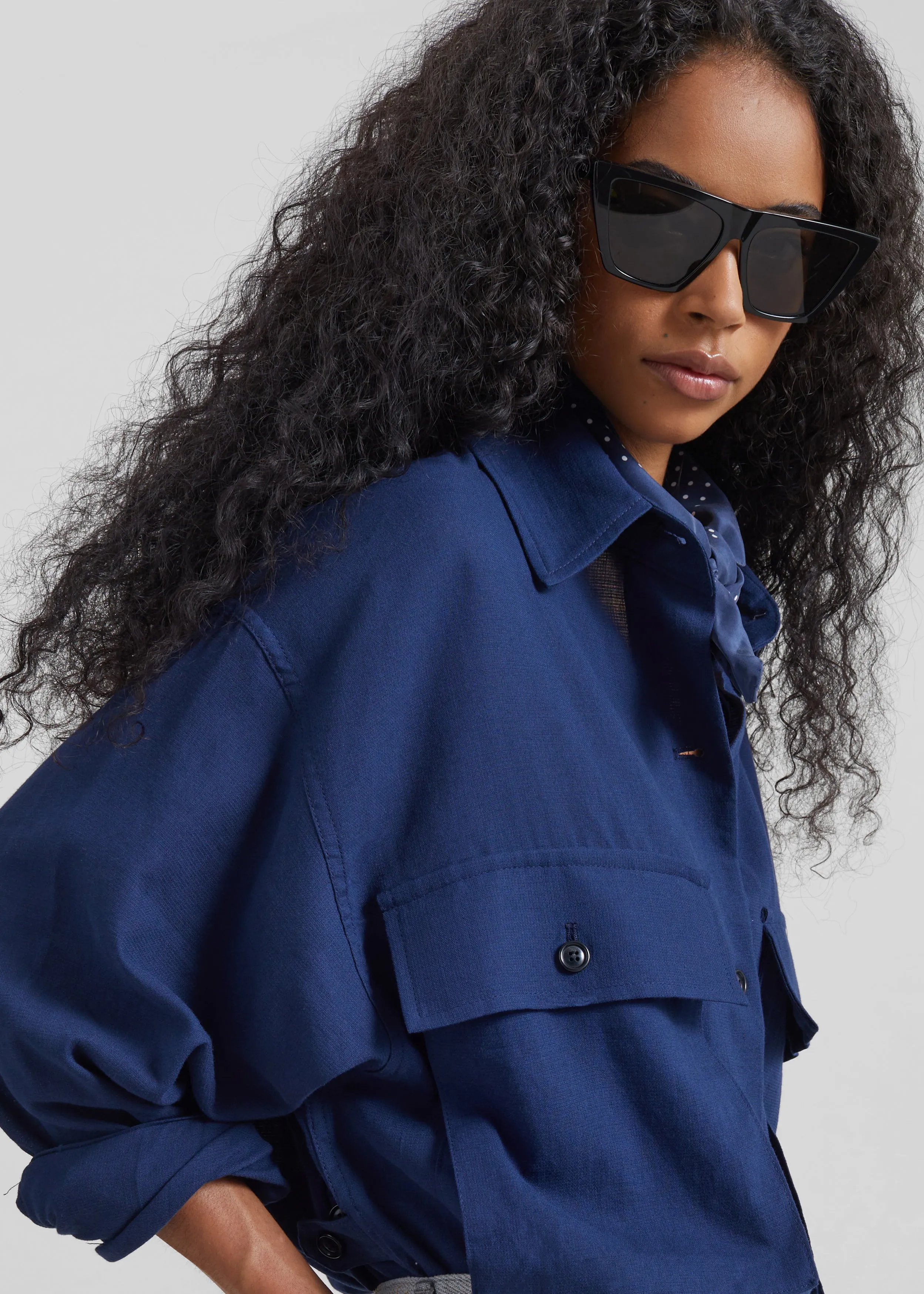 Vito Utility Shirt - Navy sold by Frankie Shop product image thumbnail 3