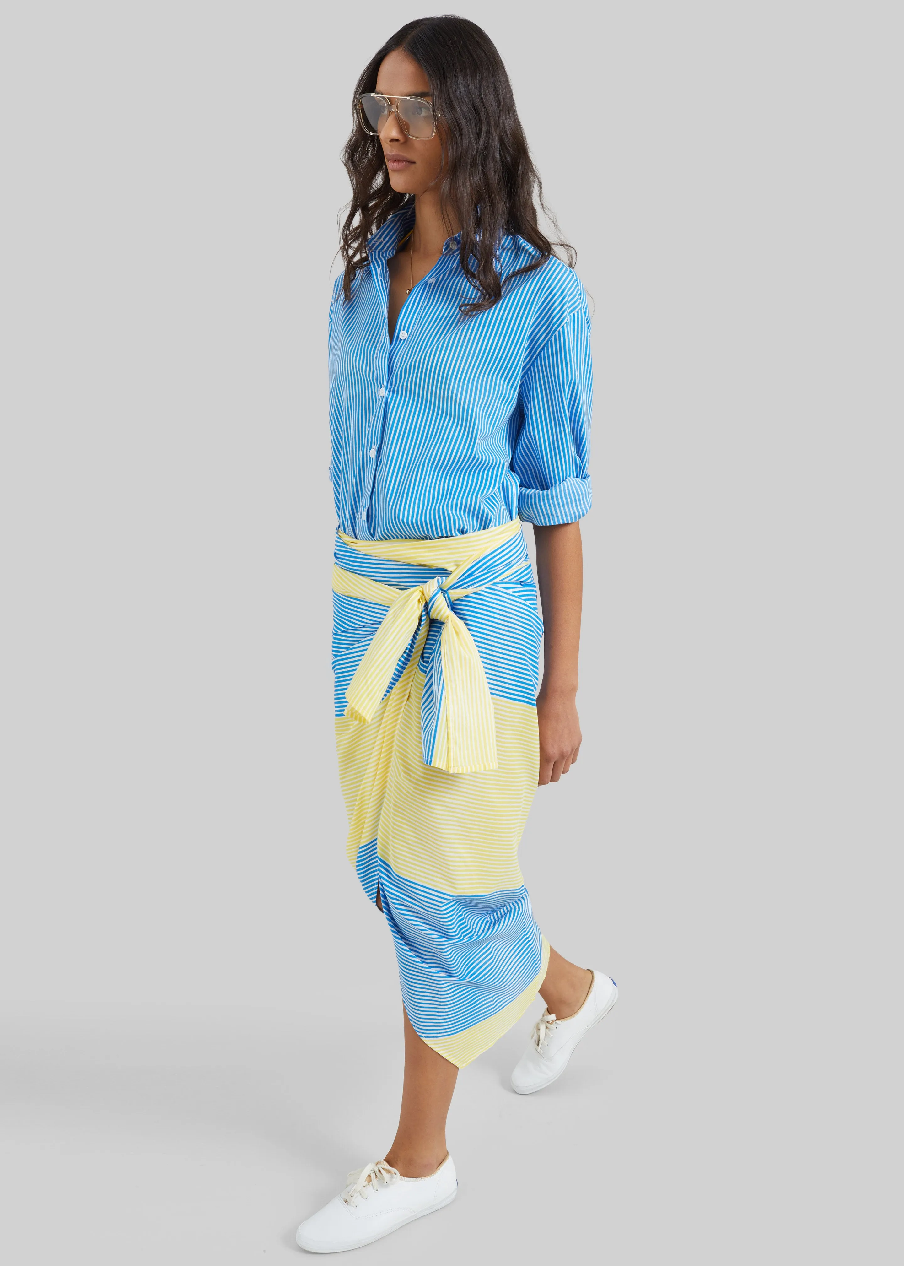 Peri Cotton Shirt - Blue/White Stripe sold by Frankie Shop product image thumbnail 4