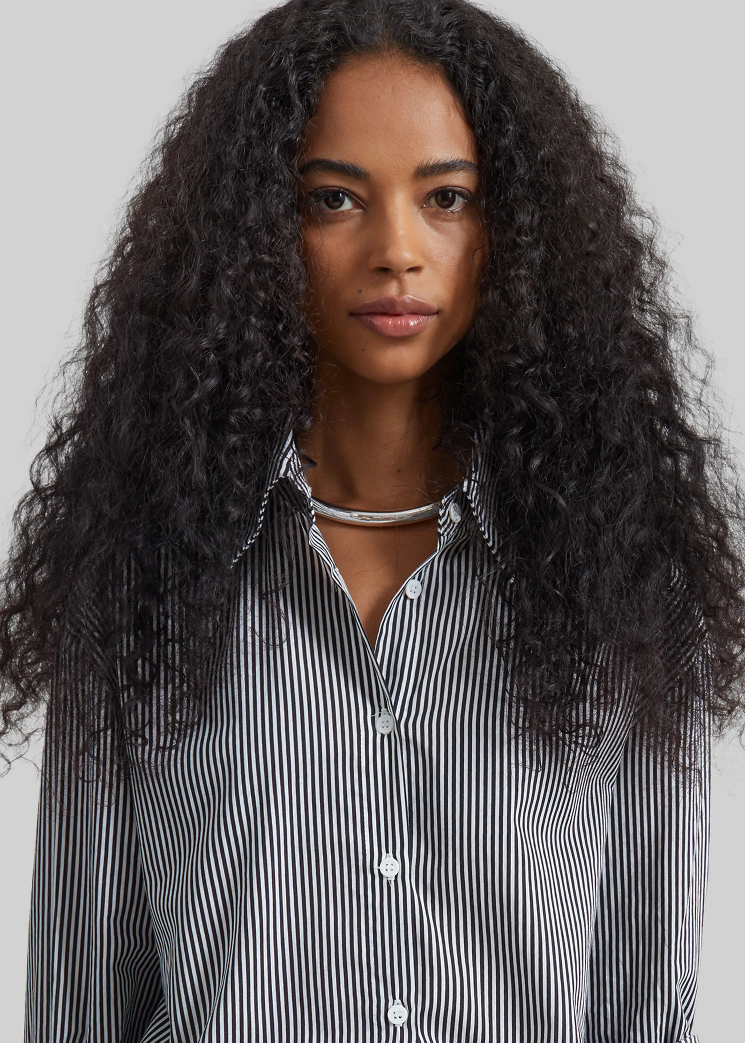 Peri Cotton Shirt - Black/White Stripe sold by Frankie Shop product image thumbnail 3