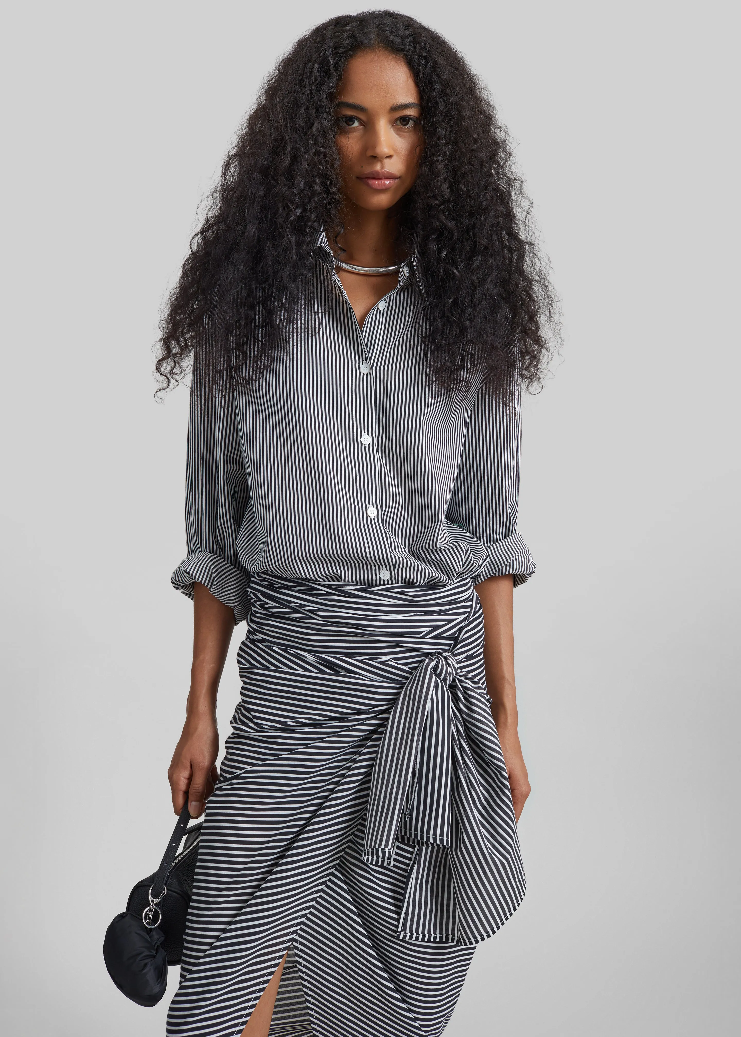 Peri Cotton Shirt - Black/White Stripe sold by Frankie Shop product image thumbnail 2