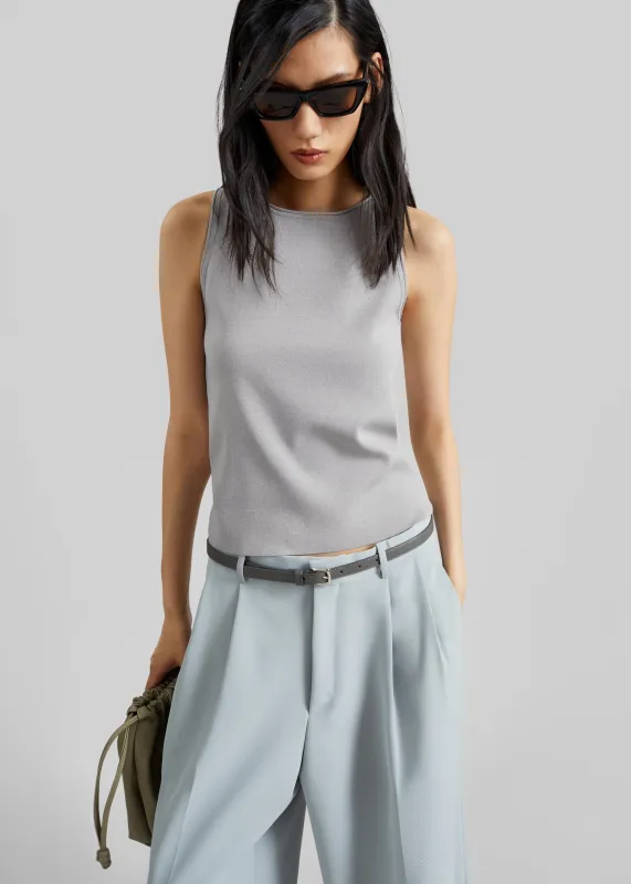 Kinna Knit Sleeveless Top - Grey made by Frankie Shop