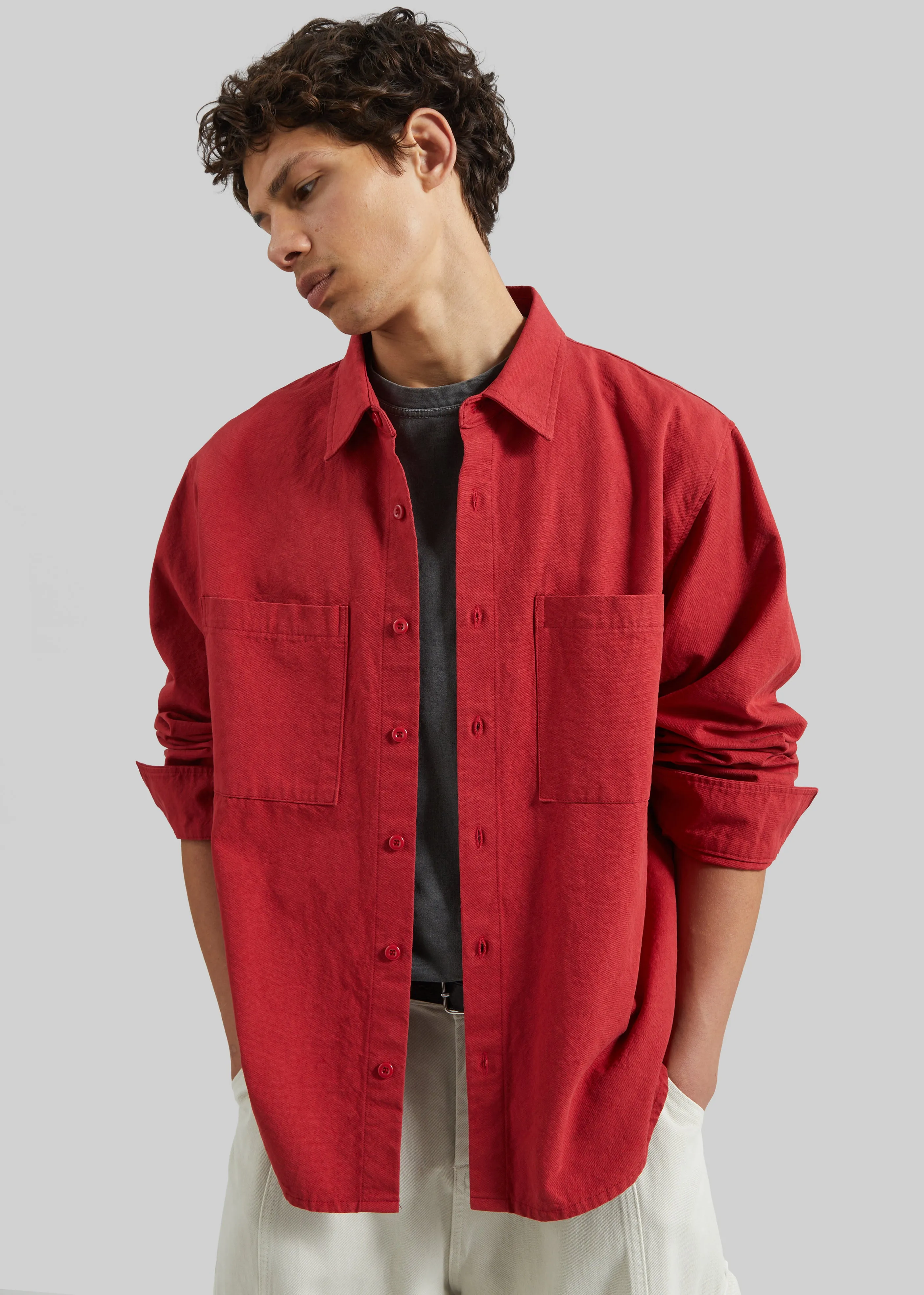 Keller Cotton Shirt - Red sold by Frankie Shop product image thumbnail 5