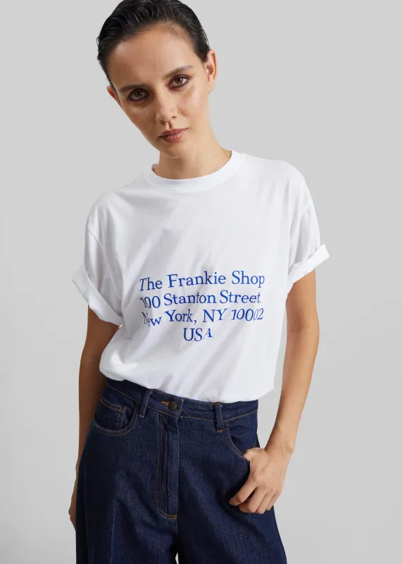TFS Stanton T-Shirt - White/Blue made by Frankie Shop