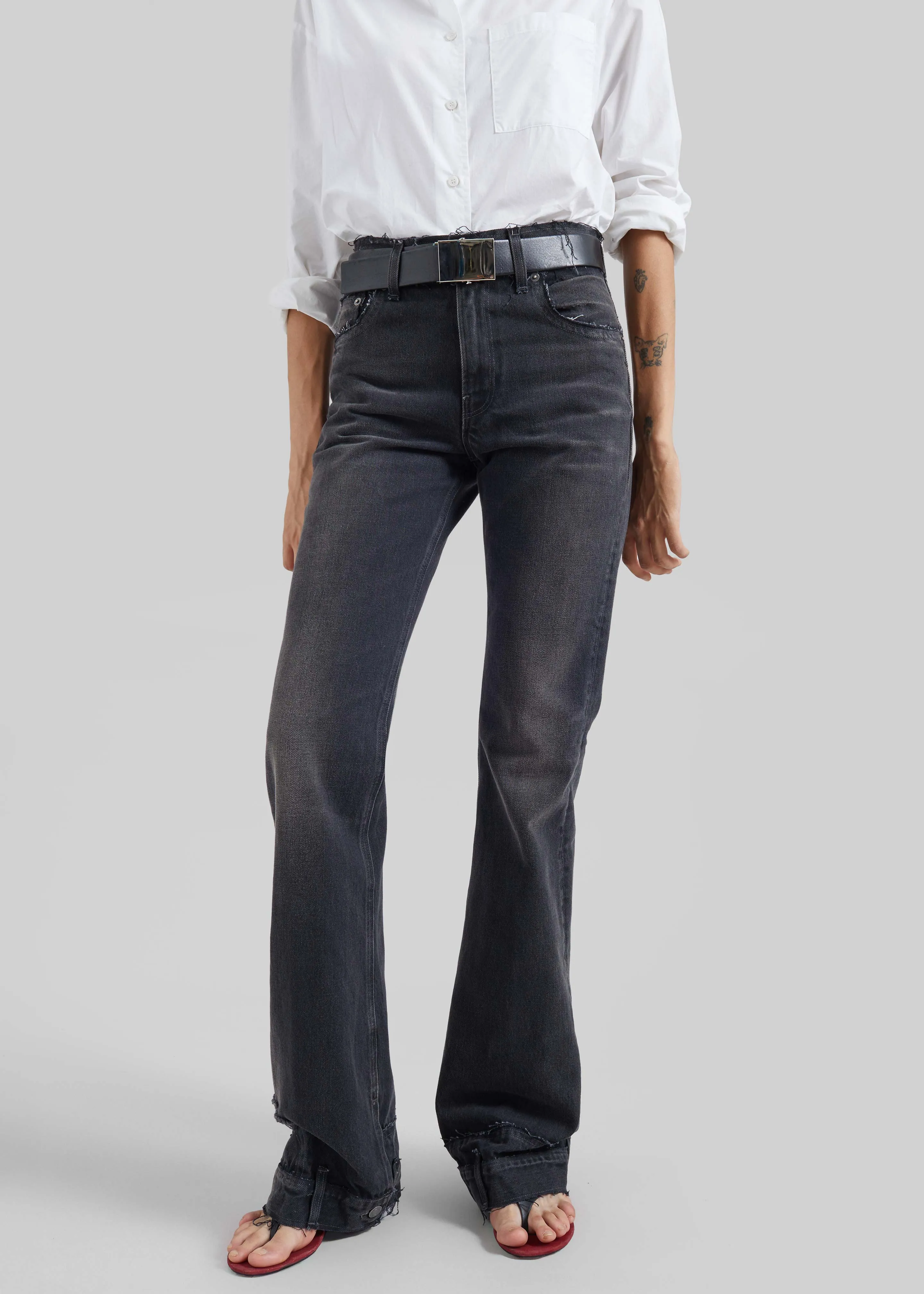 Haikure Flora Cut Denim Pants - Vintage Black sold by Frankie Shop product image thumbnail 4