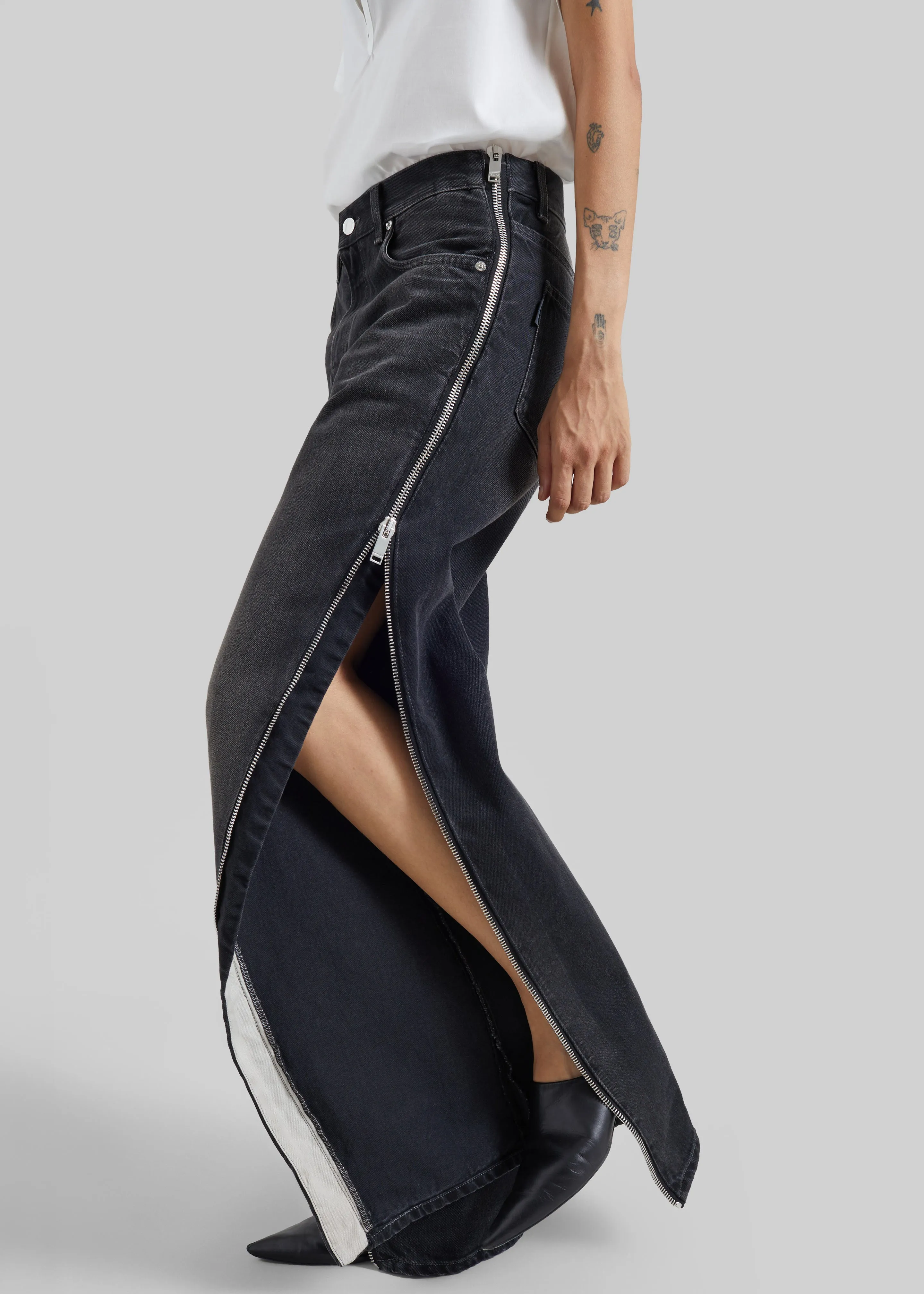 Haikure Bonnie Zip Denim Pants - Vintage Black sold by Frankie Shop product image thumbnail 2