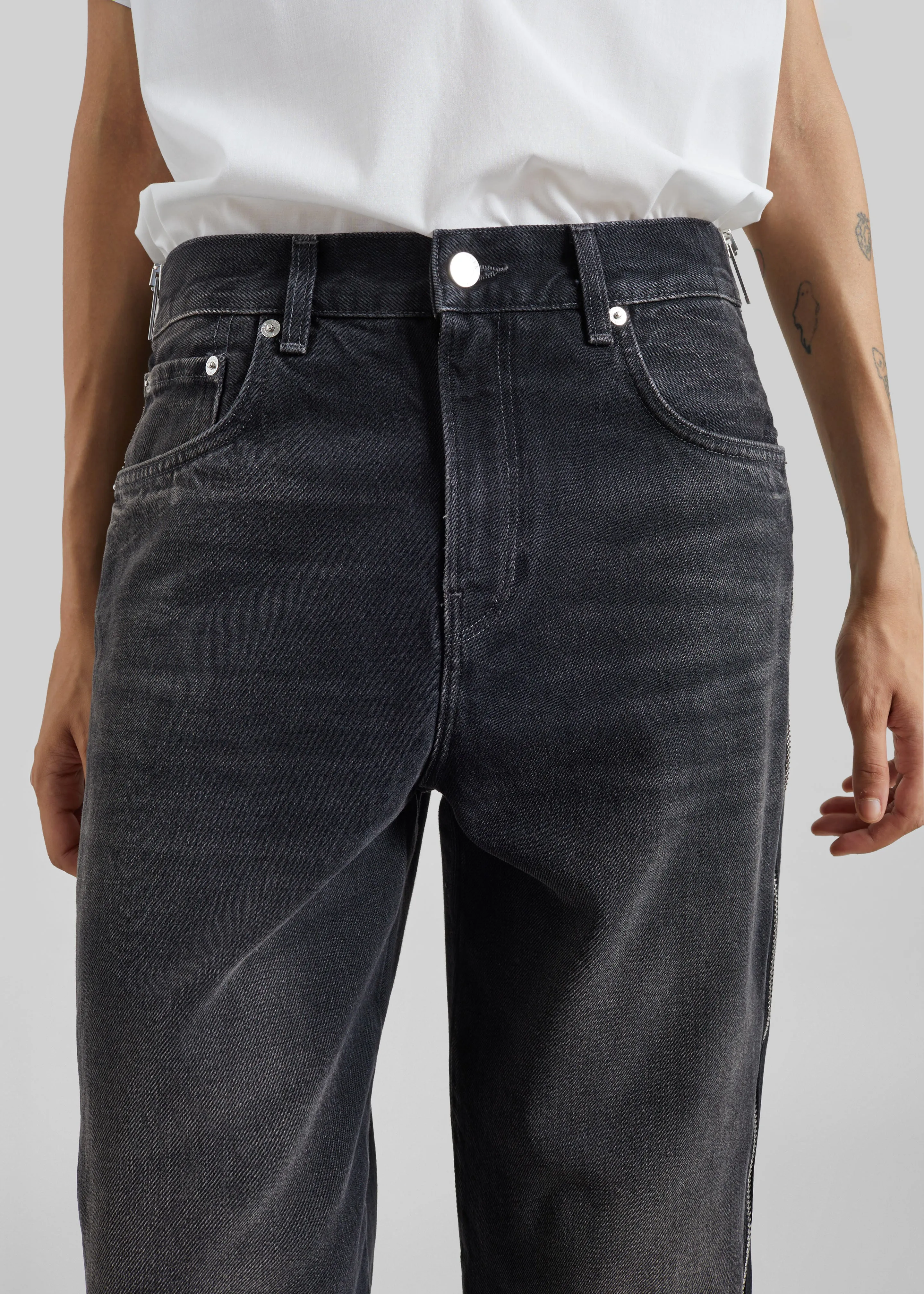 Haikure Bonnie Zip Denim Pants - Vintage Black sold by Frankie Shop product image thumbnail 5