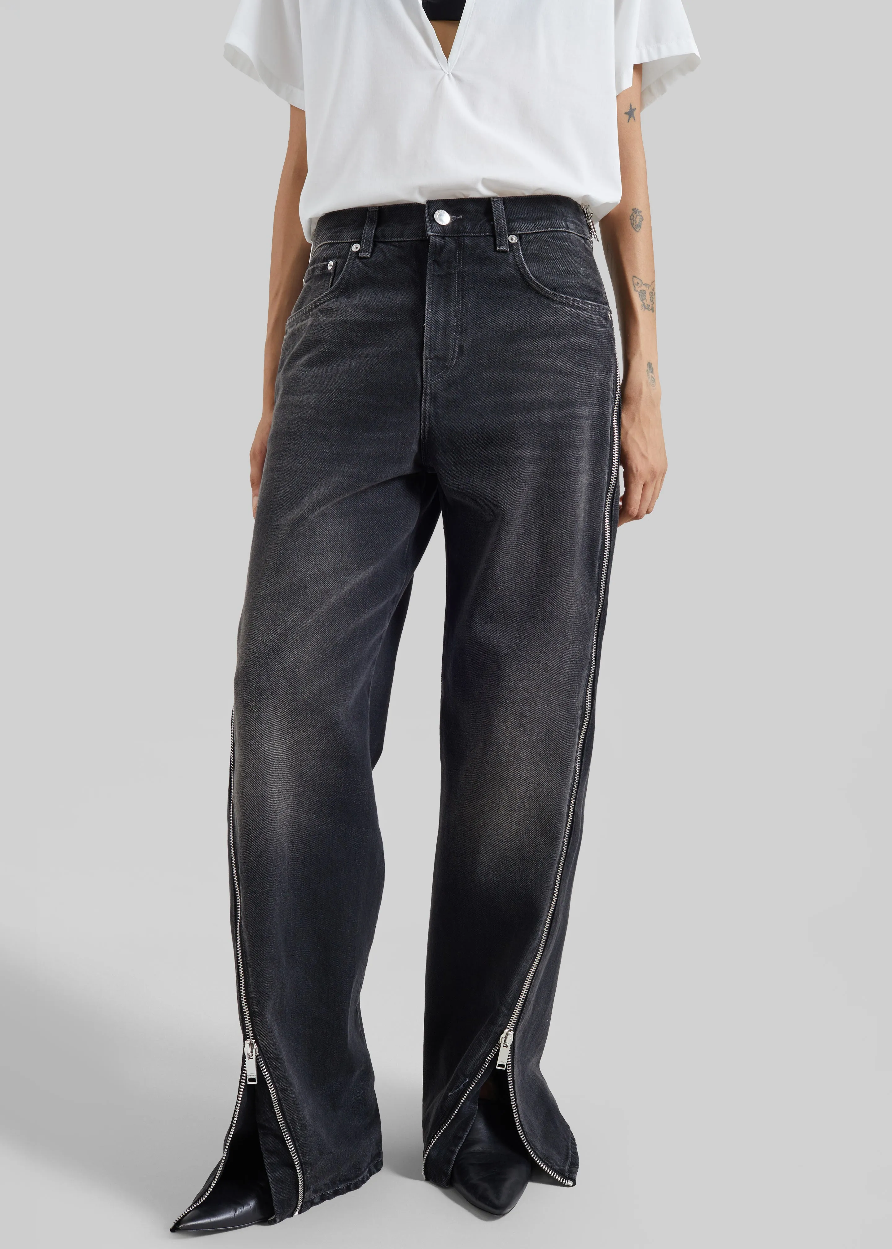 Haikure Bonnie Zip Denim Pants - Vintage Black sold by Frankie Shop product image thumbnail 4