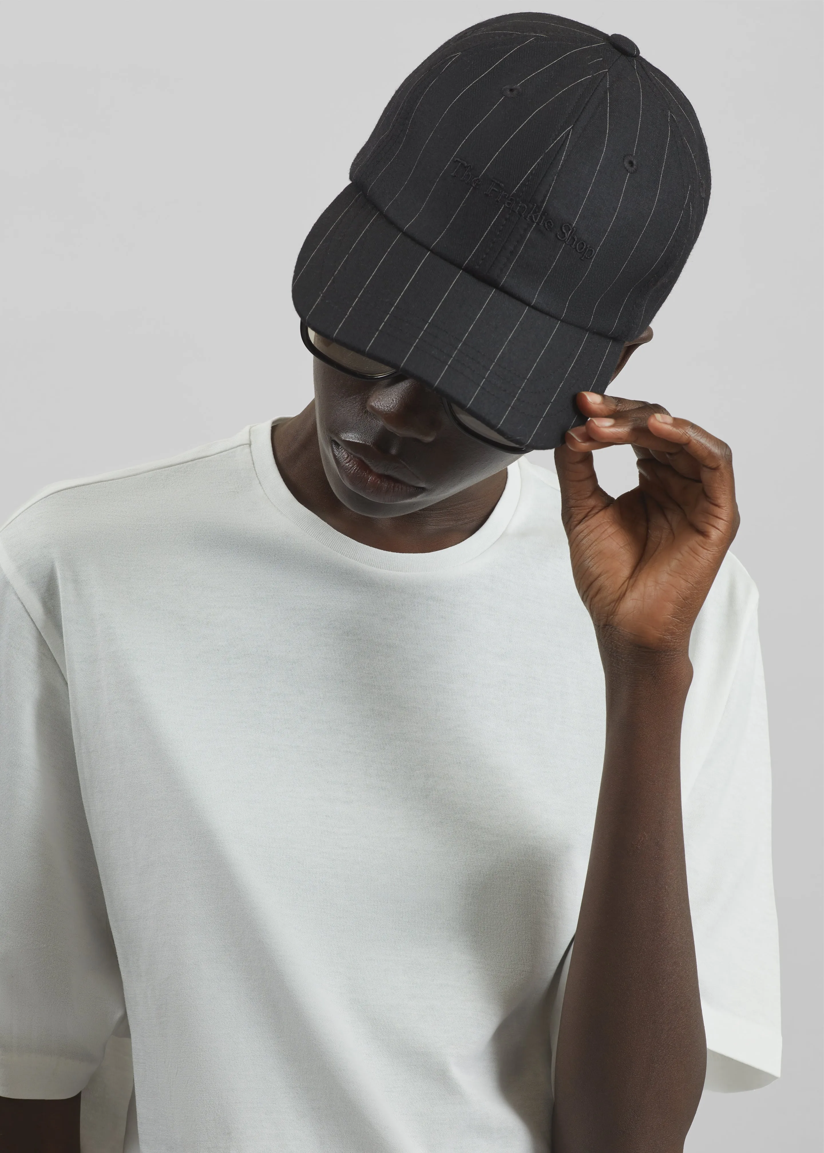 Frankie Baseball Cap - Black/White Pinstripe sold by Frankie Shop product image thumbnail 2