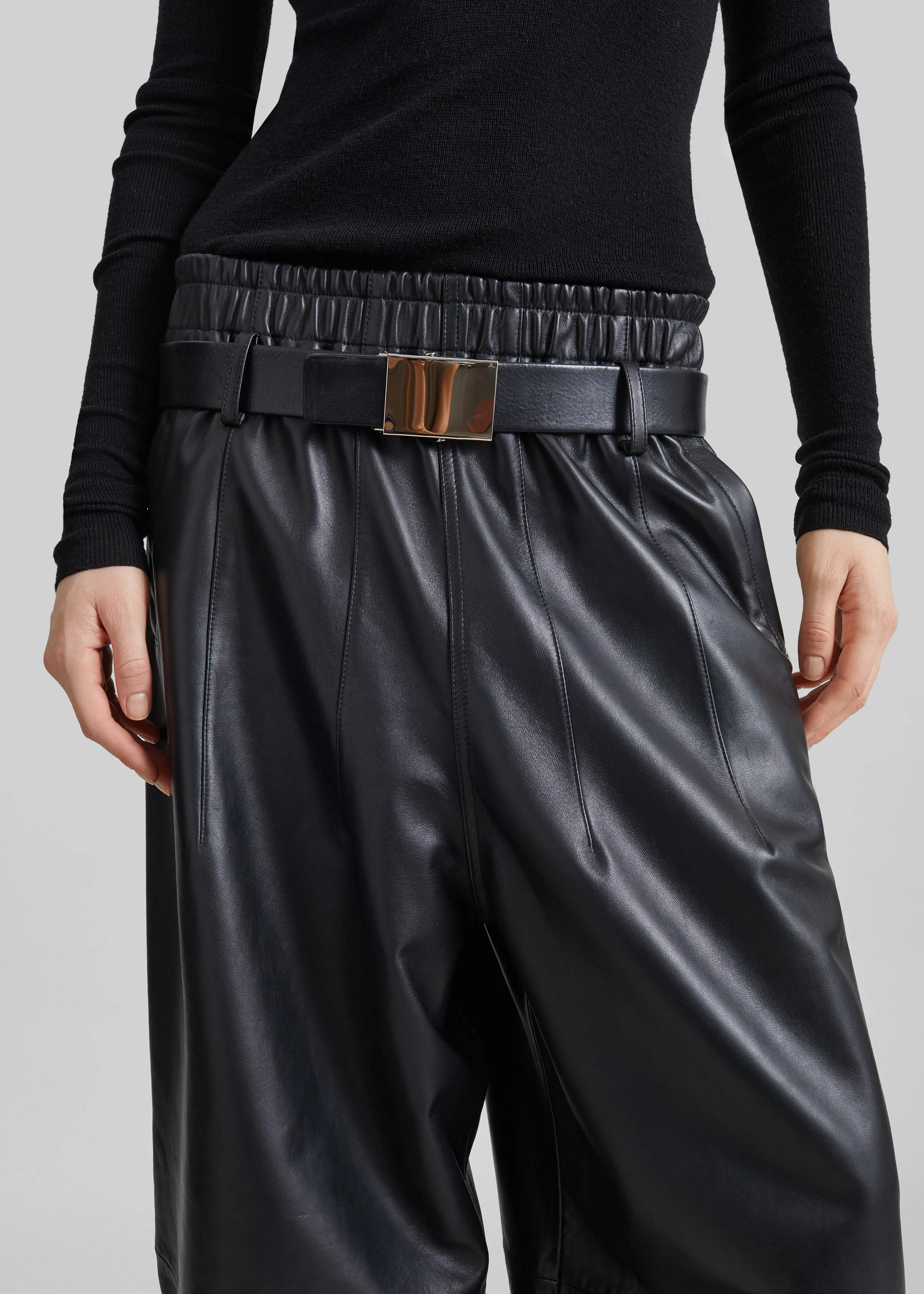 Oakdale Leather Track Pants - Black sold by Frankie Shop product image thumbnail 2