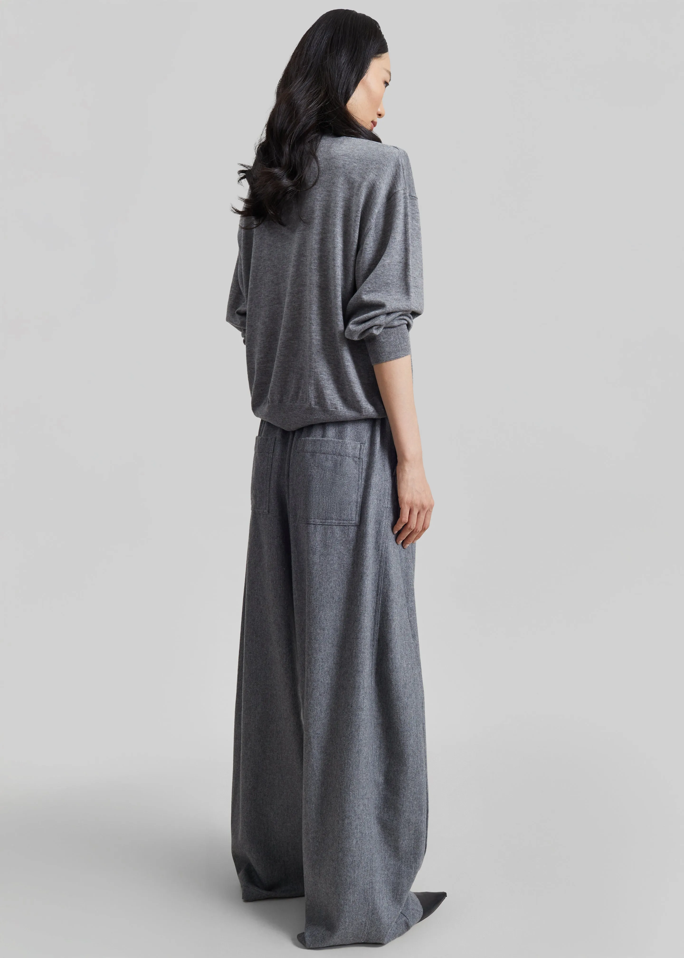 Rue Padded High Neck Sweater - Grey Melange sold by Frankie Shop product image thumbnail 5
