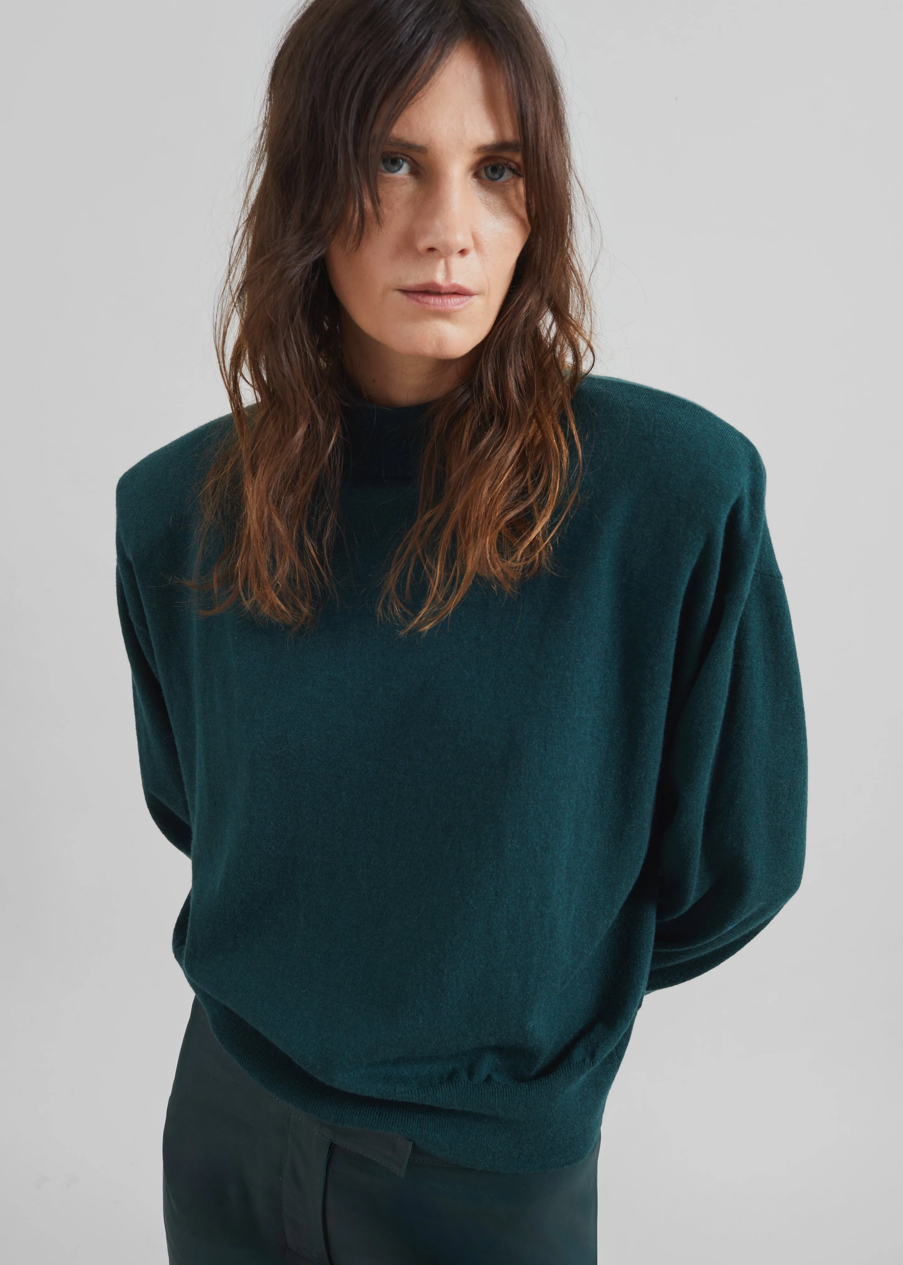 Rue Padded High Neck Sweater - Bottle Green sold by Frankie Shop product image thumbnail 3