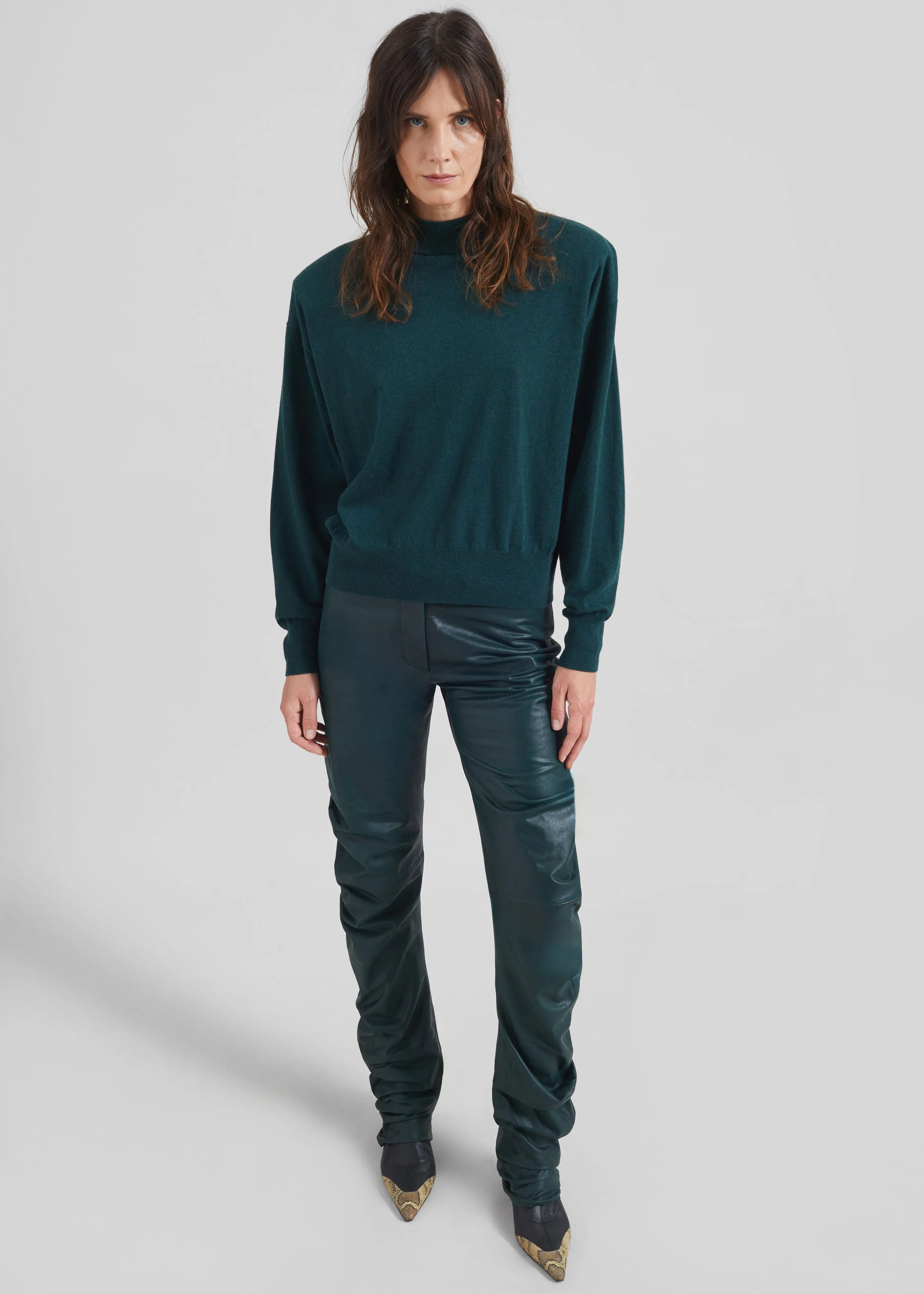 Rue Padded High Neck Sweater - Bottle Green sold by Frankie Shop product image thumbnail 4
