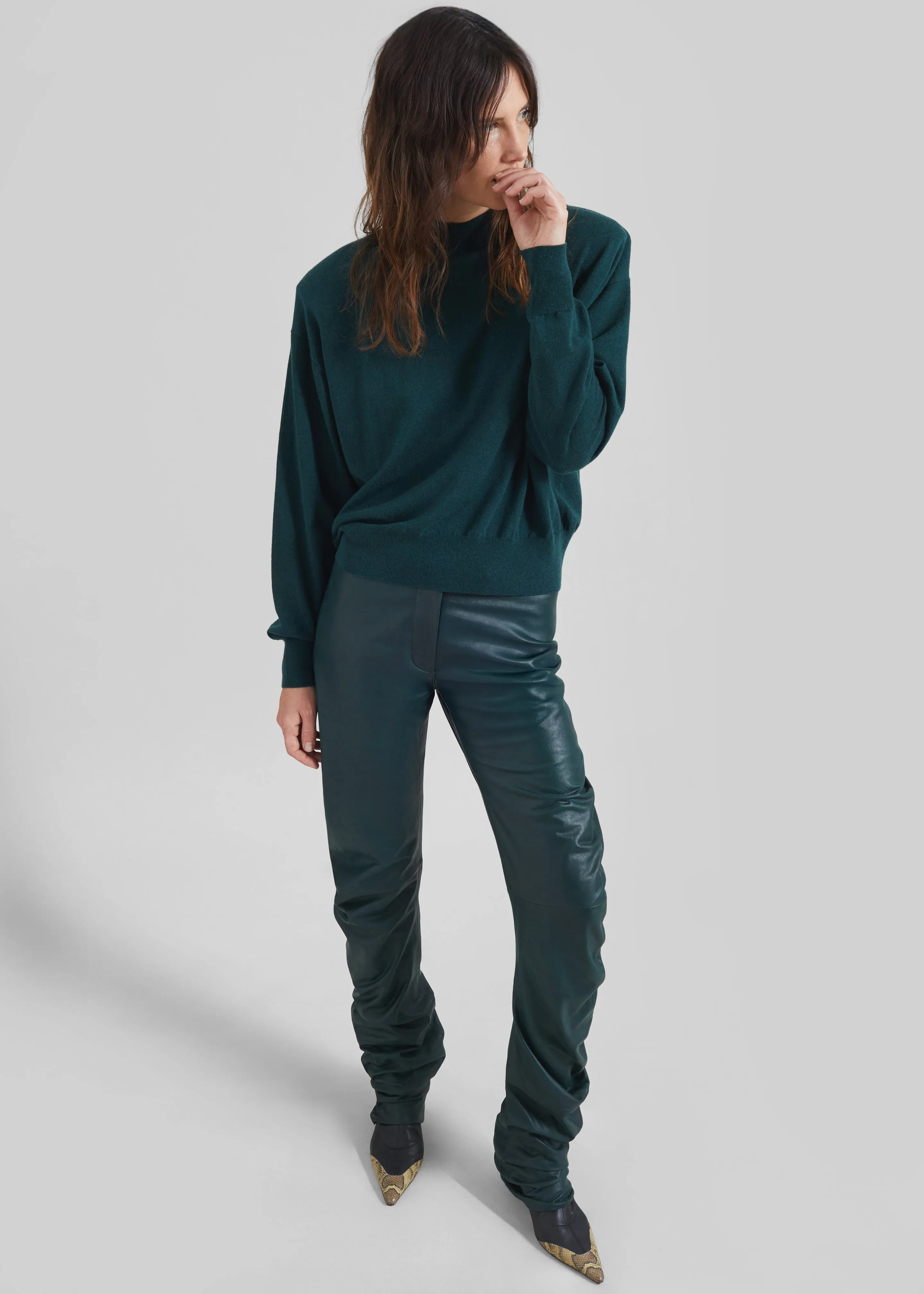 Rue Padded High Neck Sweater - Bottle Green sold by Frankie Shop product image thumbnail 2