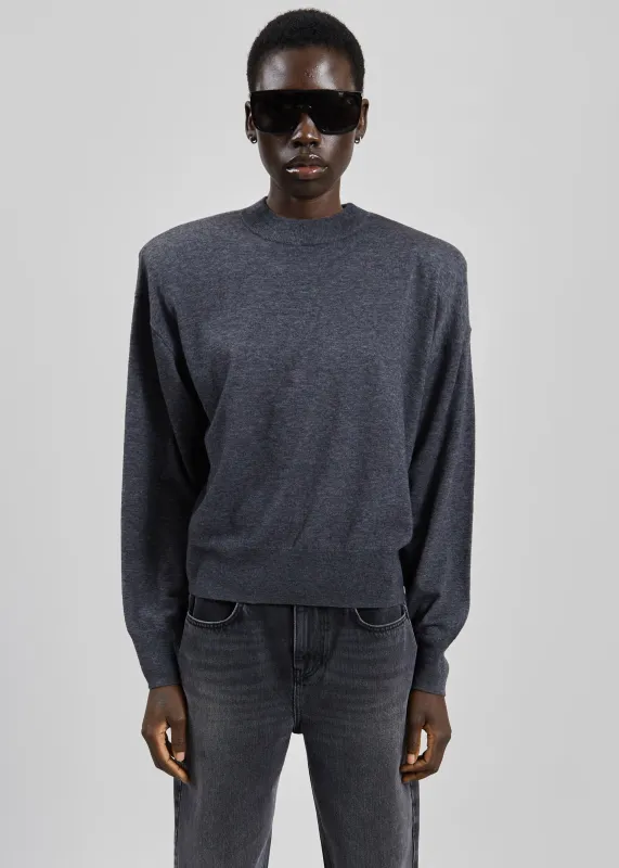 Rue Padded High Neck Sweater - Dark Grey made by Frankie Shop
